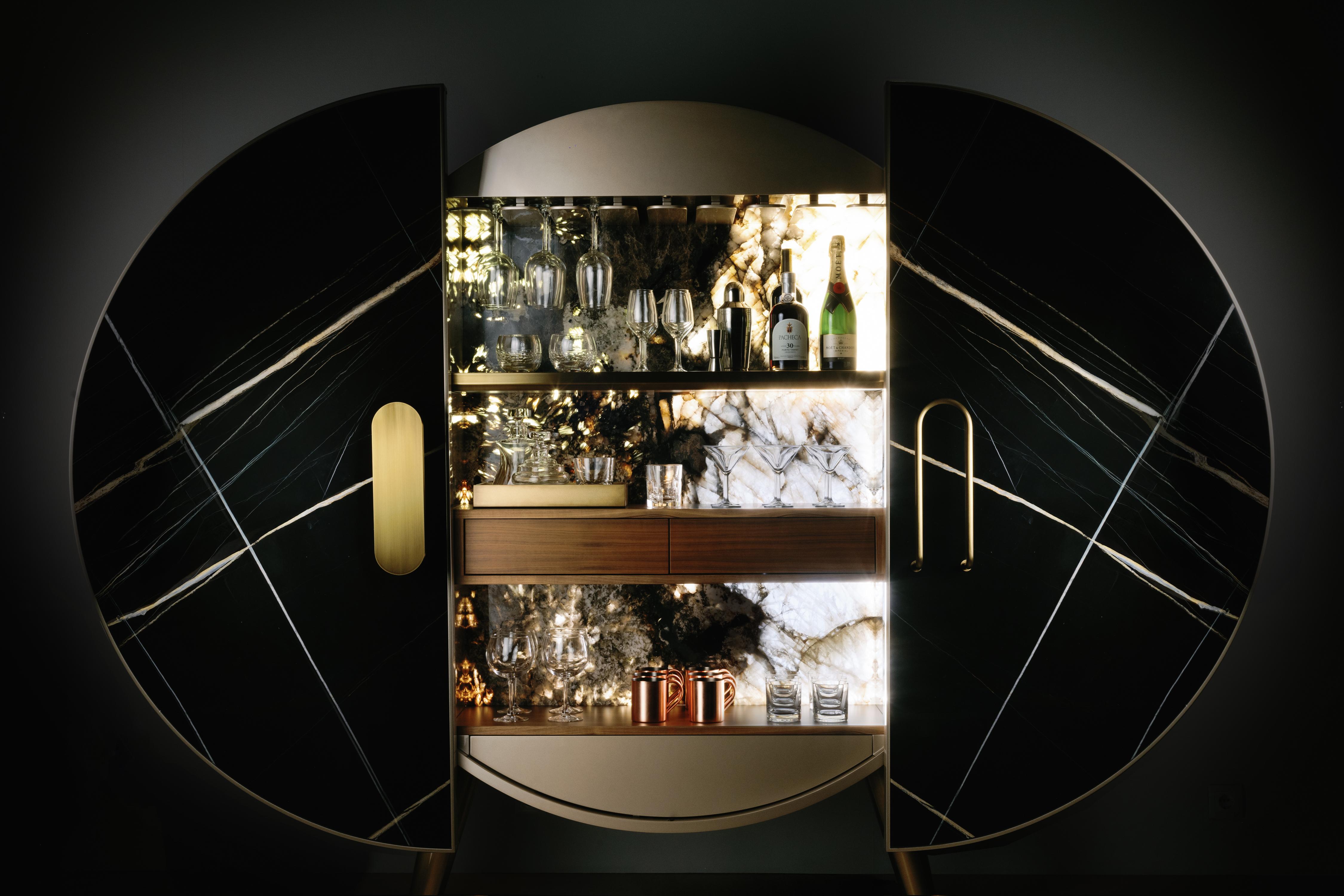 Bongo Bar Cabinet, Automated Doors, Handmade in Portugal by Greenapple For Sale 9