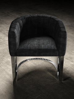 Bonheur-Stuhl aus schwarzem Leder