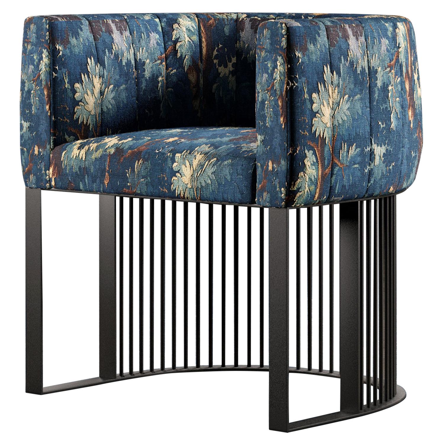 Bonheur Chair Seventeenth-Century Tapestry Design Fabric Upholstery