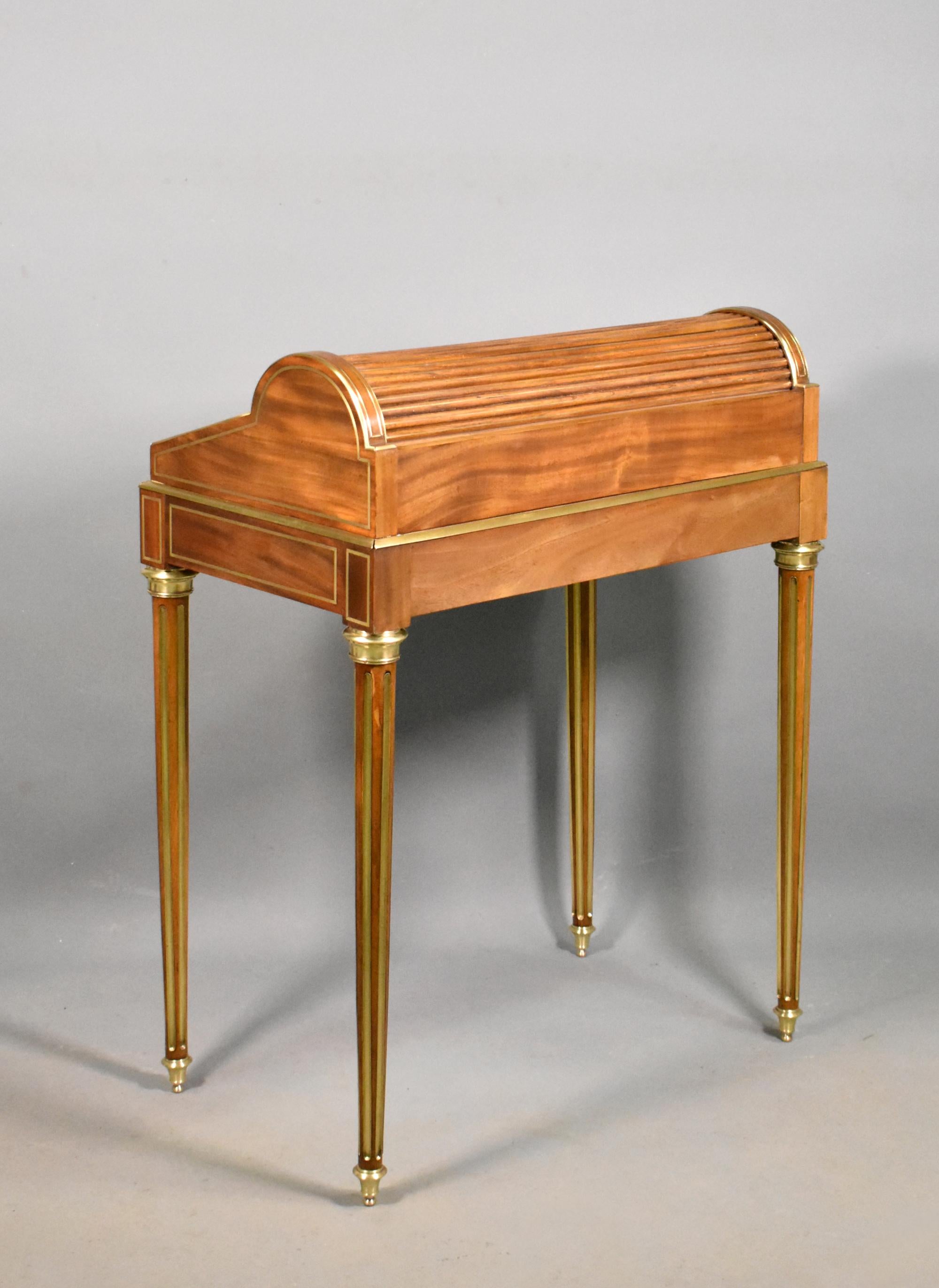 Bonheur Du Jour Cylinder Desk Louis XVI Style For Sale 7