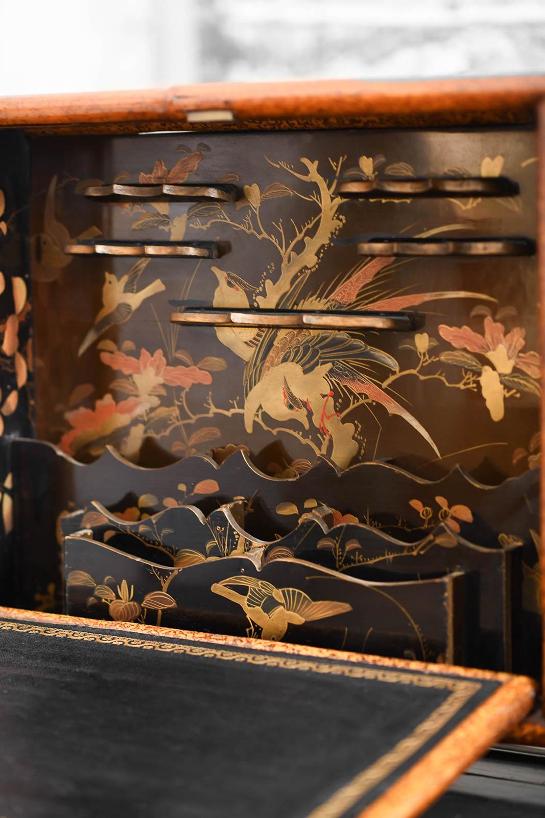 Bonheur du Jour in Bamboo, in the style of Perret & Viber France Late 19th c. 4