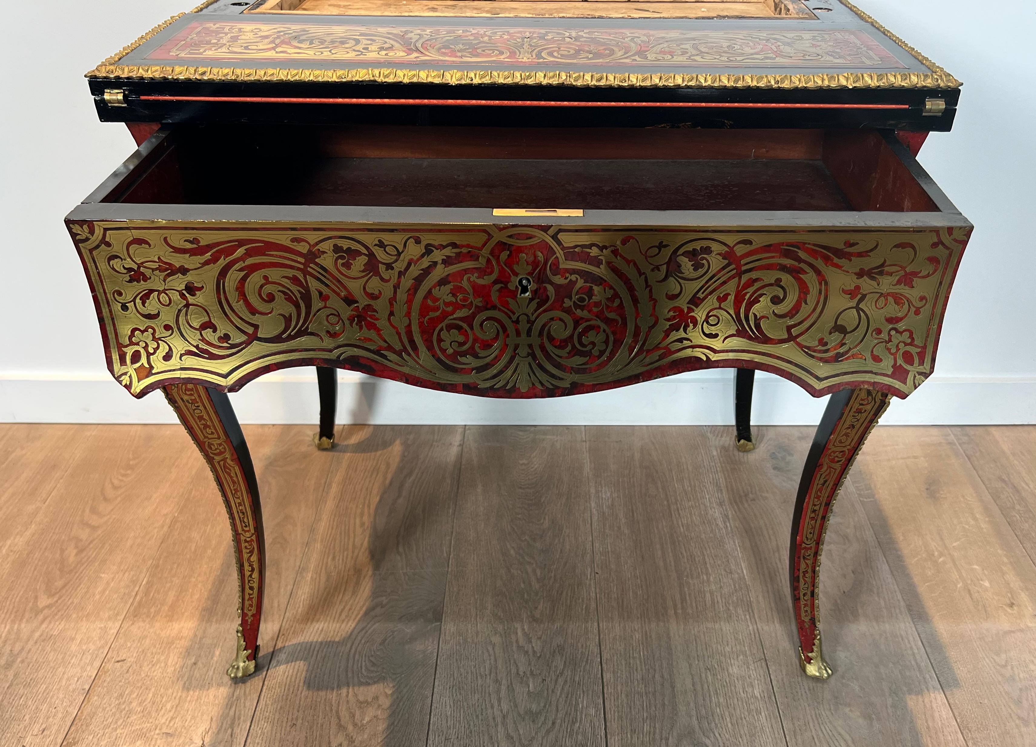 Bonheur du Jour, litterally „Happiness of the Day“-Schreibtisch in Boulle-Intarsienarbeit im Angebot 8