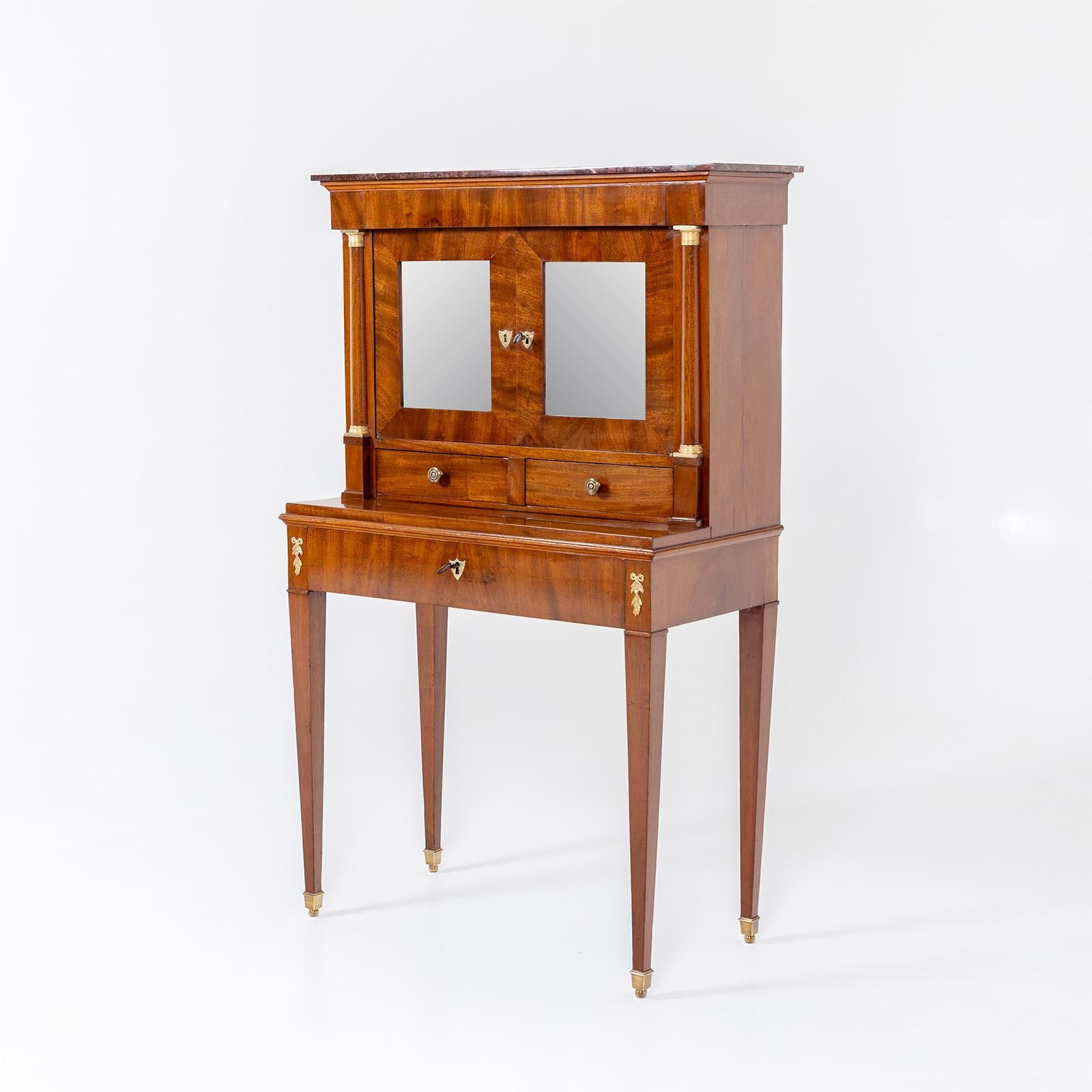 Impiallacciato Secretaire Bonheur du Jour in stile Lous-Seize, fine XIX secolo in vendita