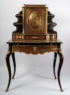 Bonheur du Jour Sekretär mit Intarsien aus Boulle