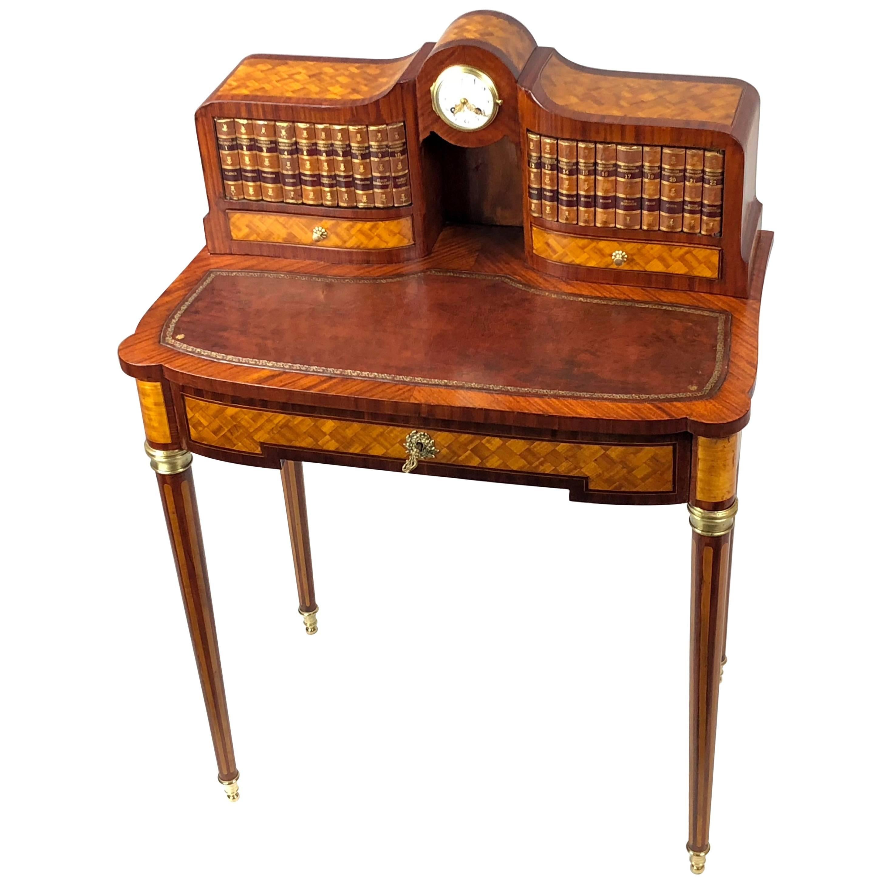 Bonheur du Jour with Clock 19th Century French Desk