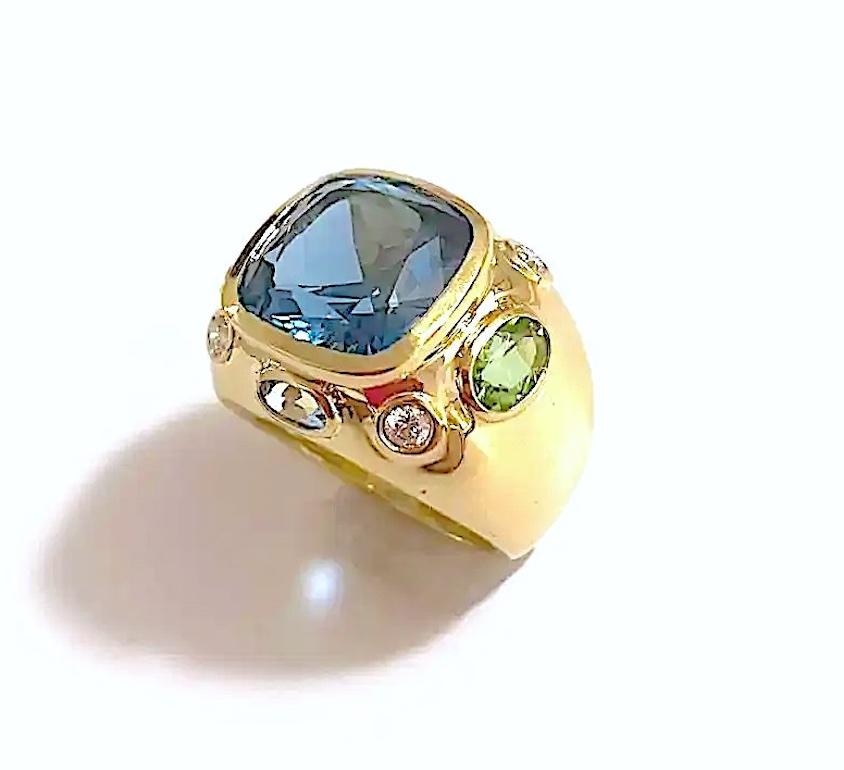 Women's Bonheur Ring with Citrine, Amethyst and Pale Amethyst Domed Ring For Sale