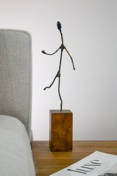 Giacometti Style Figurative Sculpture in Wire and Wood, 20th Century