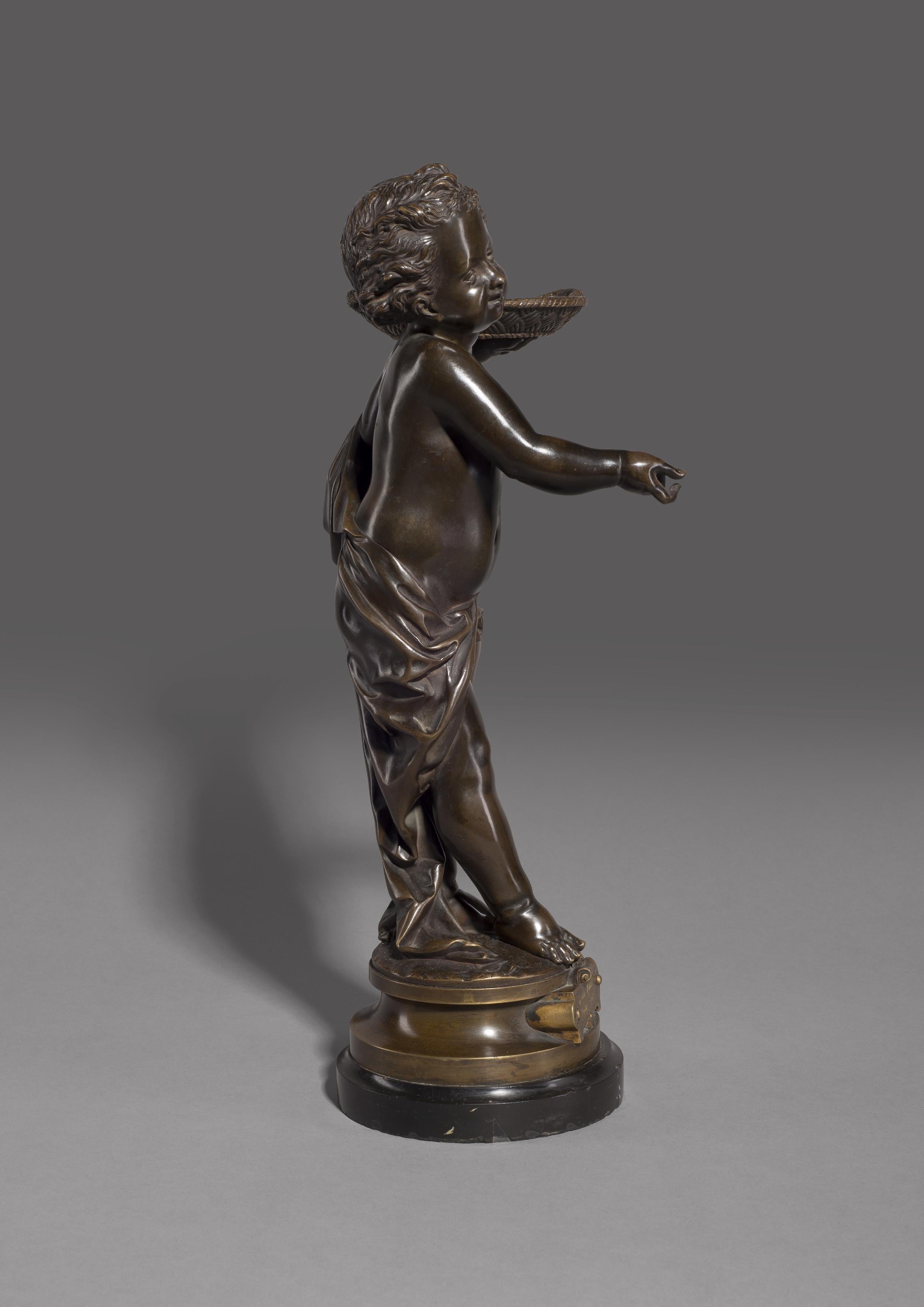 French 'Bonne Année, Bonne Santé', a Bronze Figure by Adolphe Maubach, circa 1900 For Sale