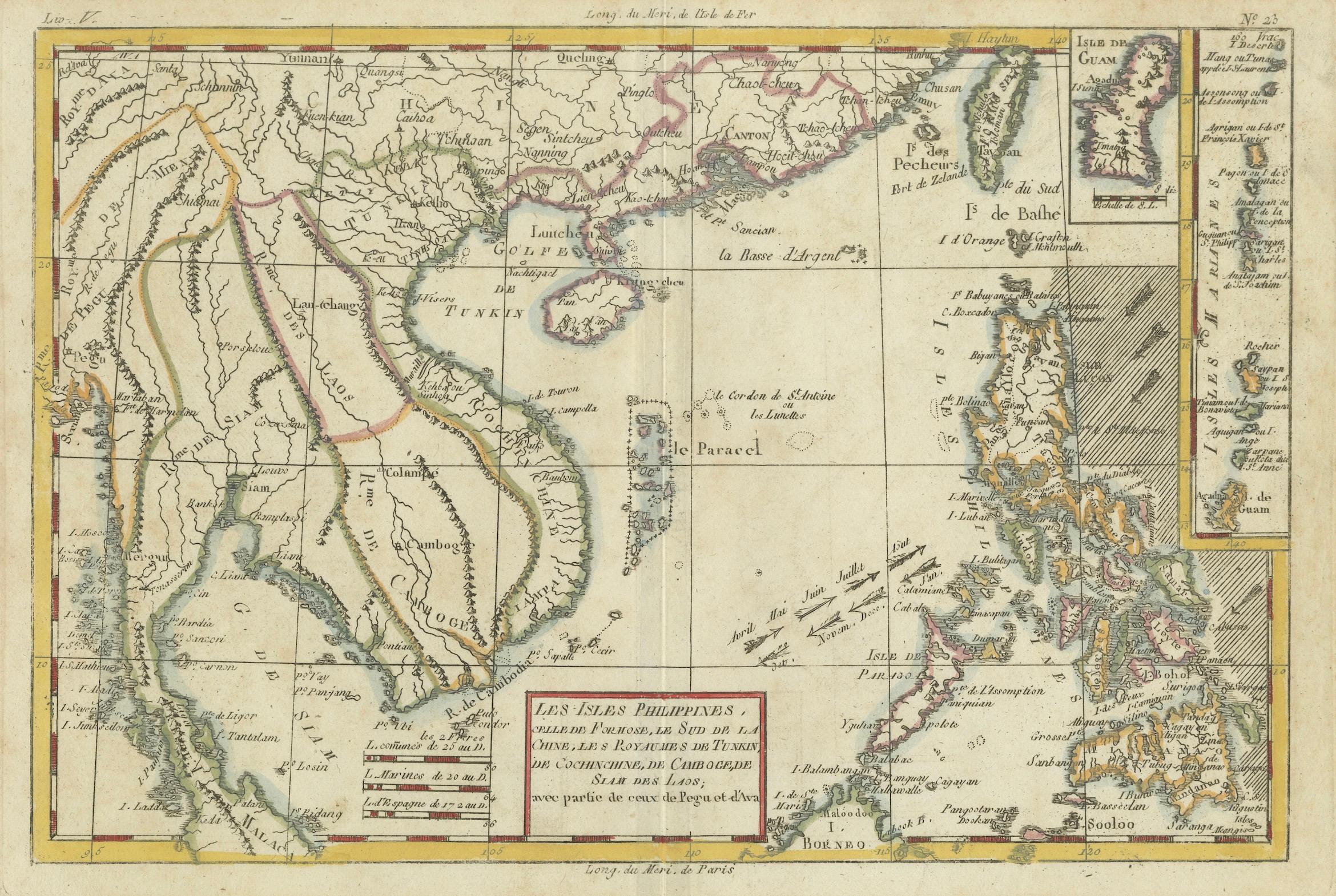 Bonne Karte der Philippinen, Formosa, Siam, Indochina und Südchina, 1780 im Angebot 5