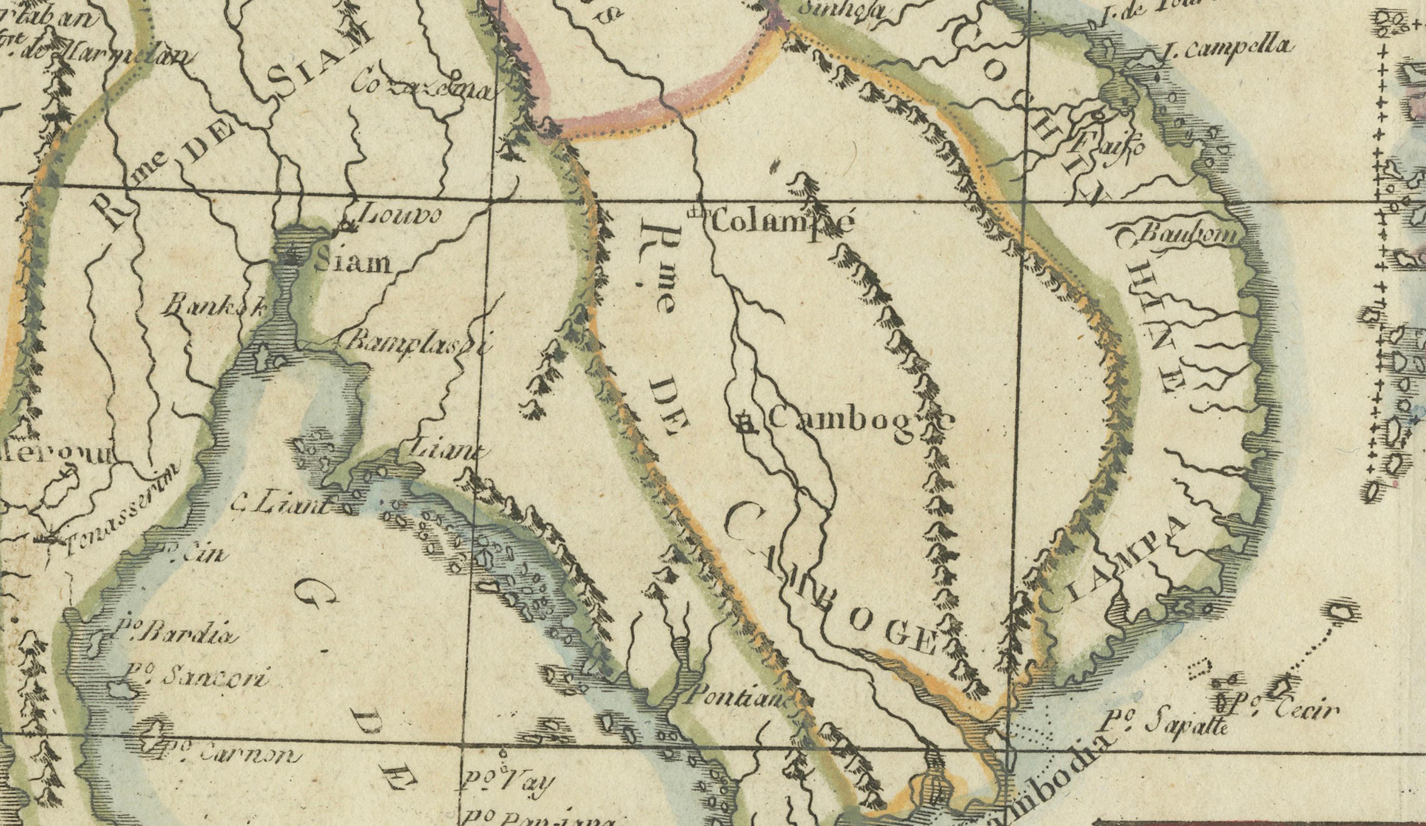 Bonne Karte der Philippinen, Formosa, Siam, Indochina und Südchina, 1780 (Graviert) im Angebot