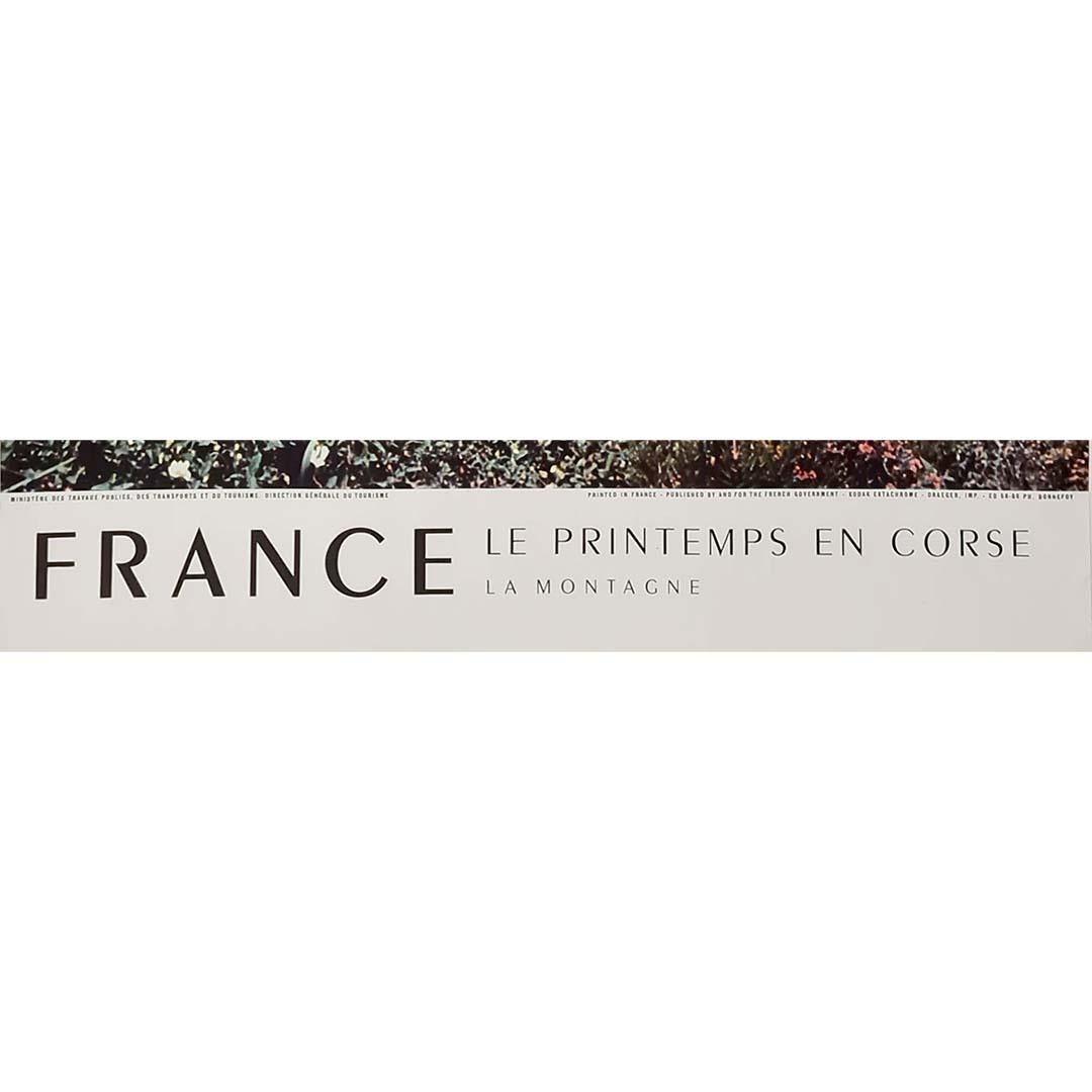 Cartel de viaje original de 1956 - Francia belleza del paisaje montañoso de Córcega en venta 1