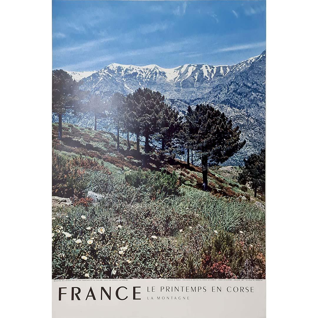 Cartel de viaje original de 1956 - Francia belleza del paisaje montañoso de Córcega - Print de Bonnefoy