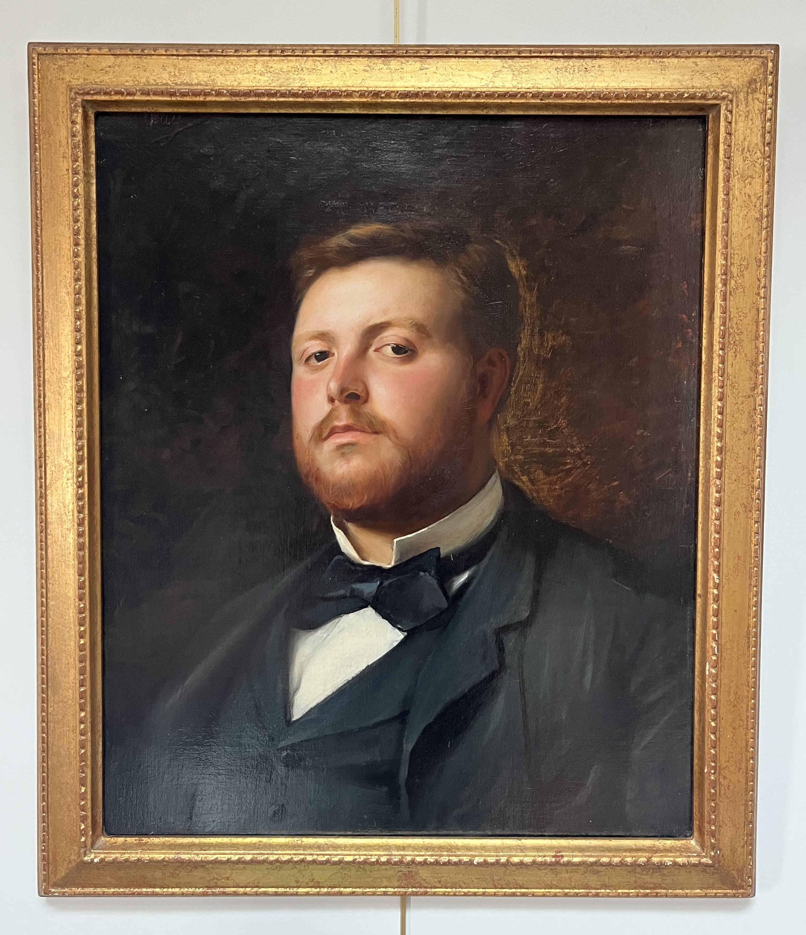 J. Bonnevay, Ritratto di un gentiluomo, olio su tela firmato in vendita 1