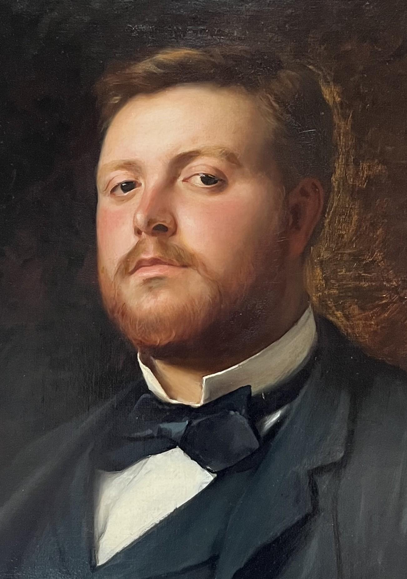 J. Bonnevay, Ritratto di un gentiluomo, olio su tela firmato in vendita 3