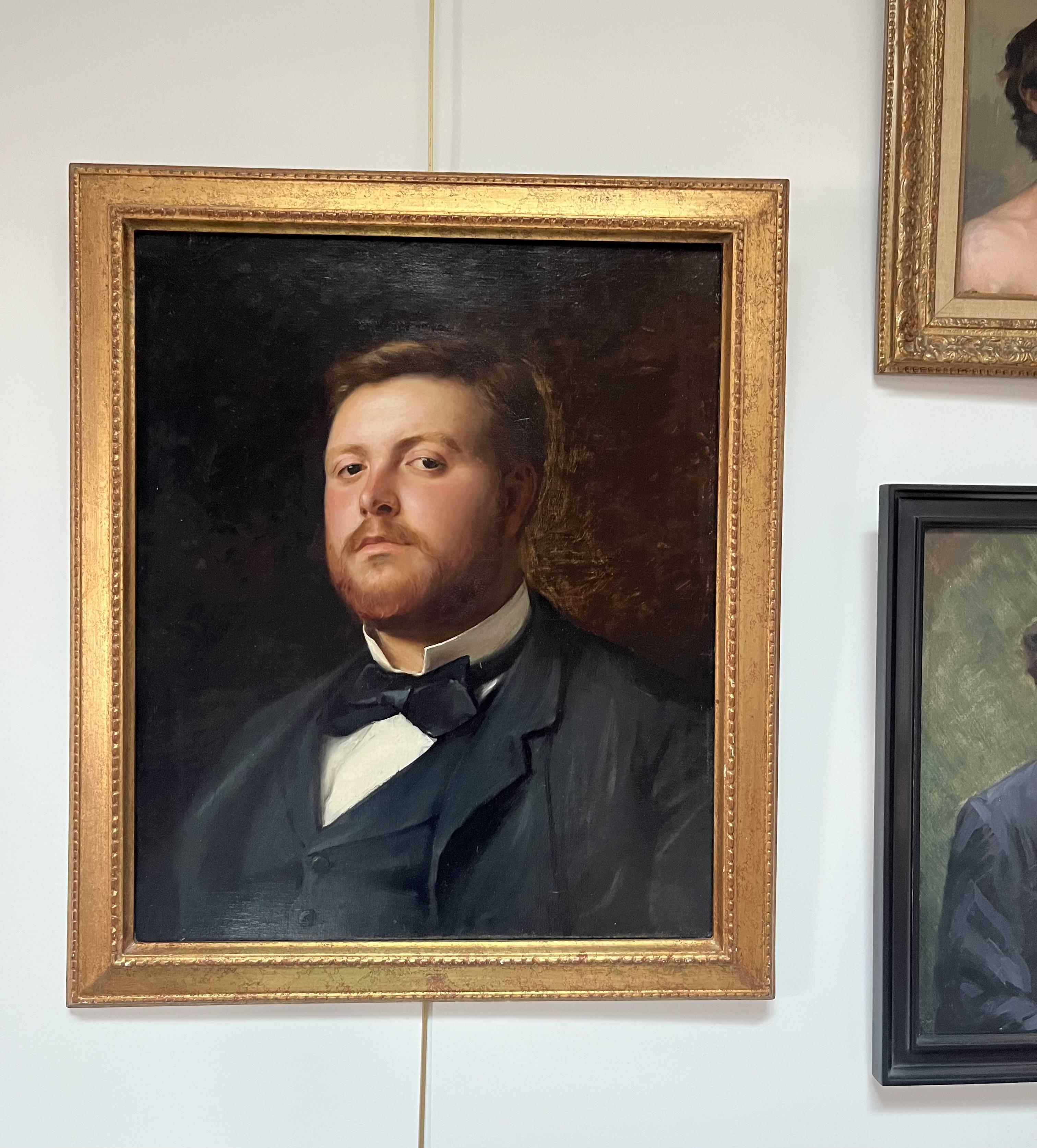J. Bonnevay, Ritratto di un gentiluomo, olio su tela firmato in vendita 5