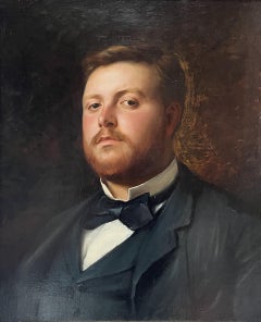 J. Bonnevay, Retrato de caballero, óleo sobre lienzo firmado