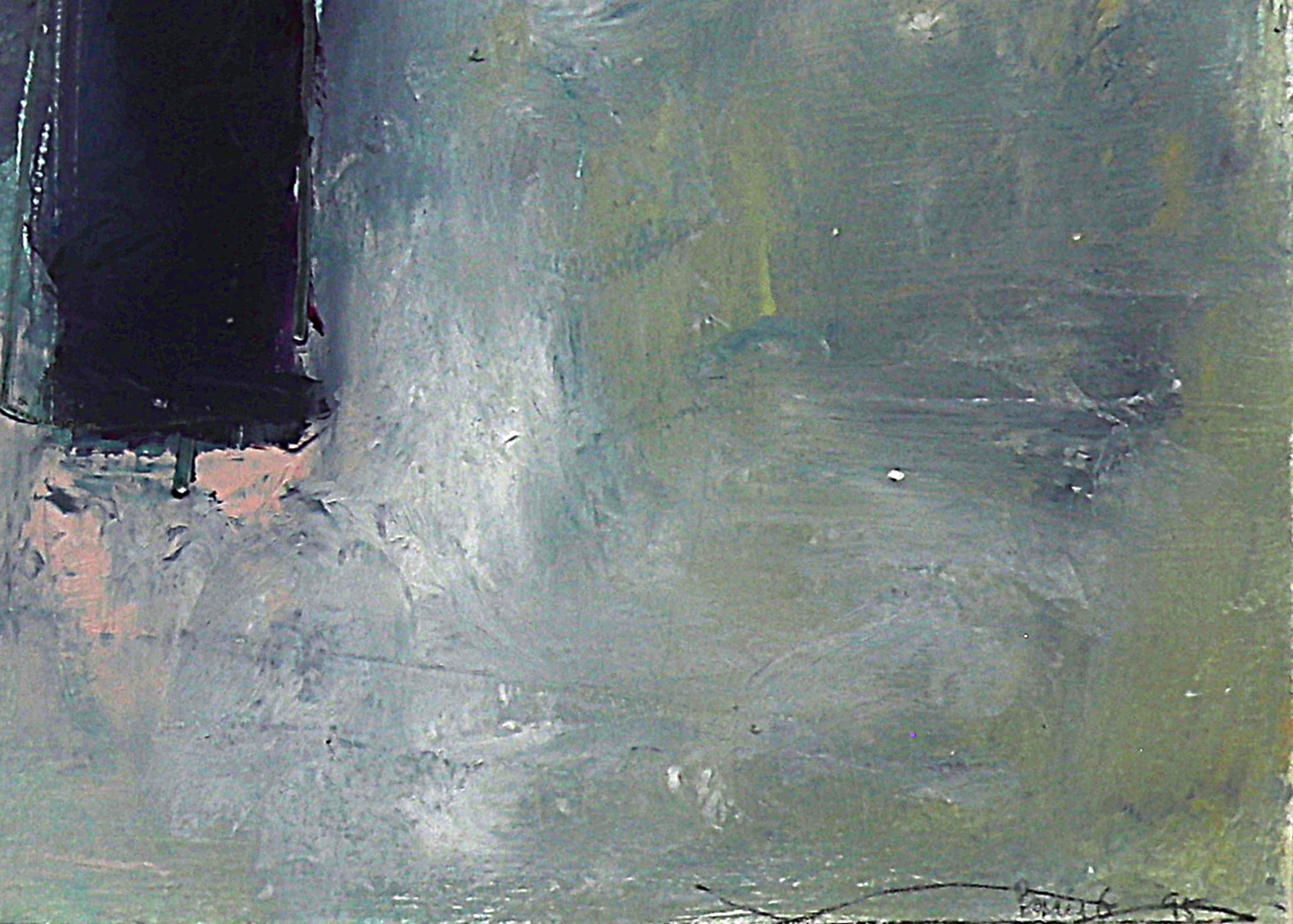 Composition #1 ist ein originales abstraktes Ölgemälde von Bonney Goldstein, signiert und datiert 1995 in der unteren rechten Ecke. Dieses ausdrucksstarke Vintage-Kunstwerk wurde in der pulsierenden künstlerischen Ära des späten 20. Jahrhunderts