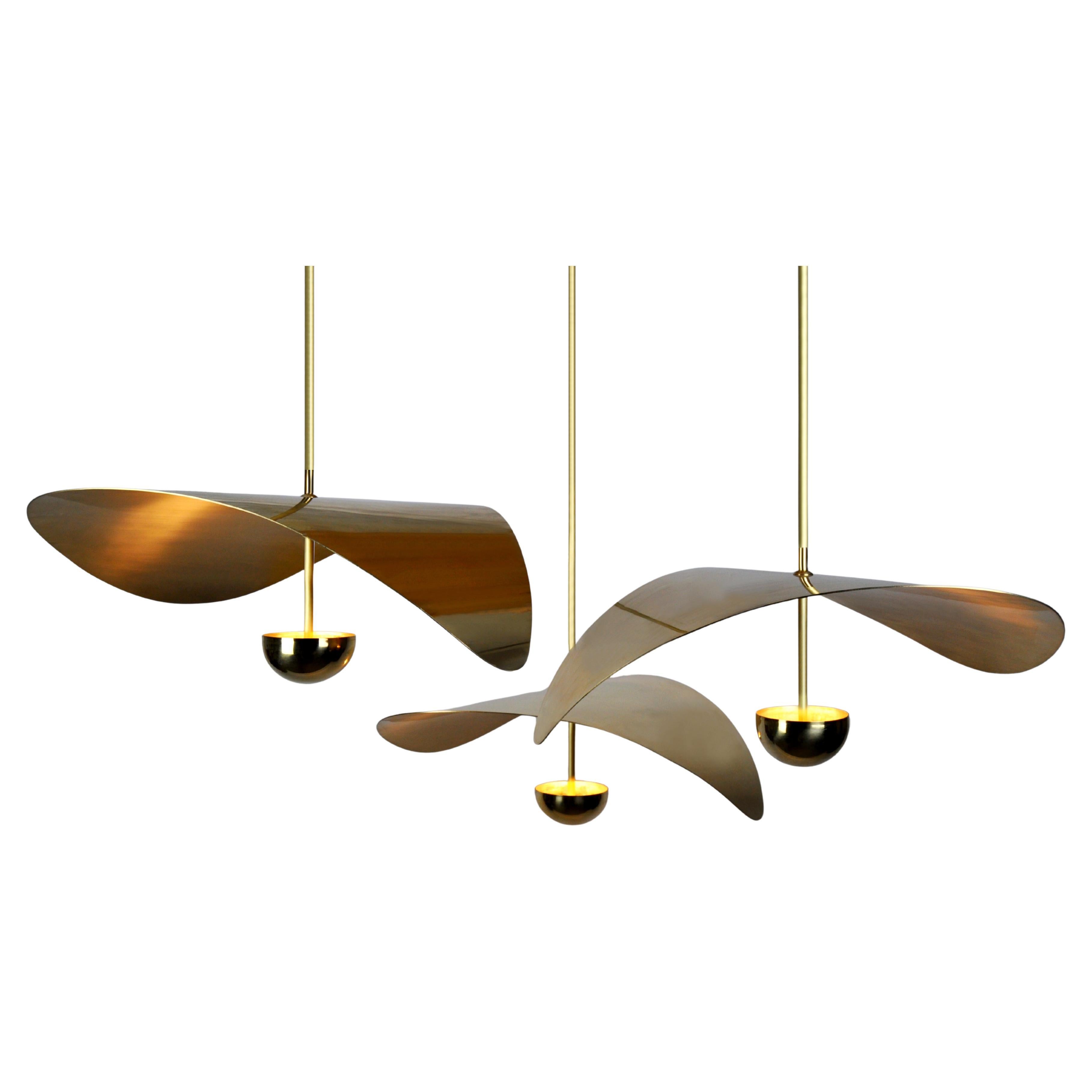 Bonnie 3 Zeitgenössischer LED-Kronleuchter, massives Messing oder verchromt, handgefertigt/fertigt