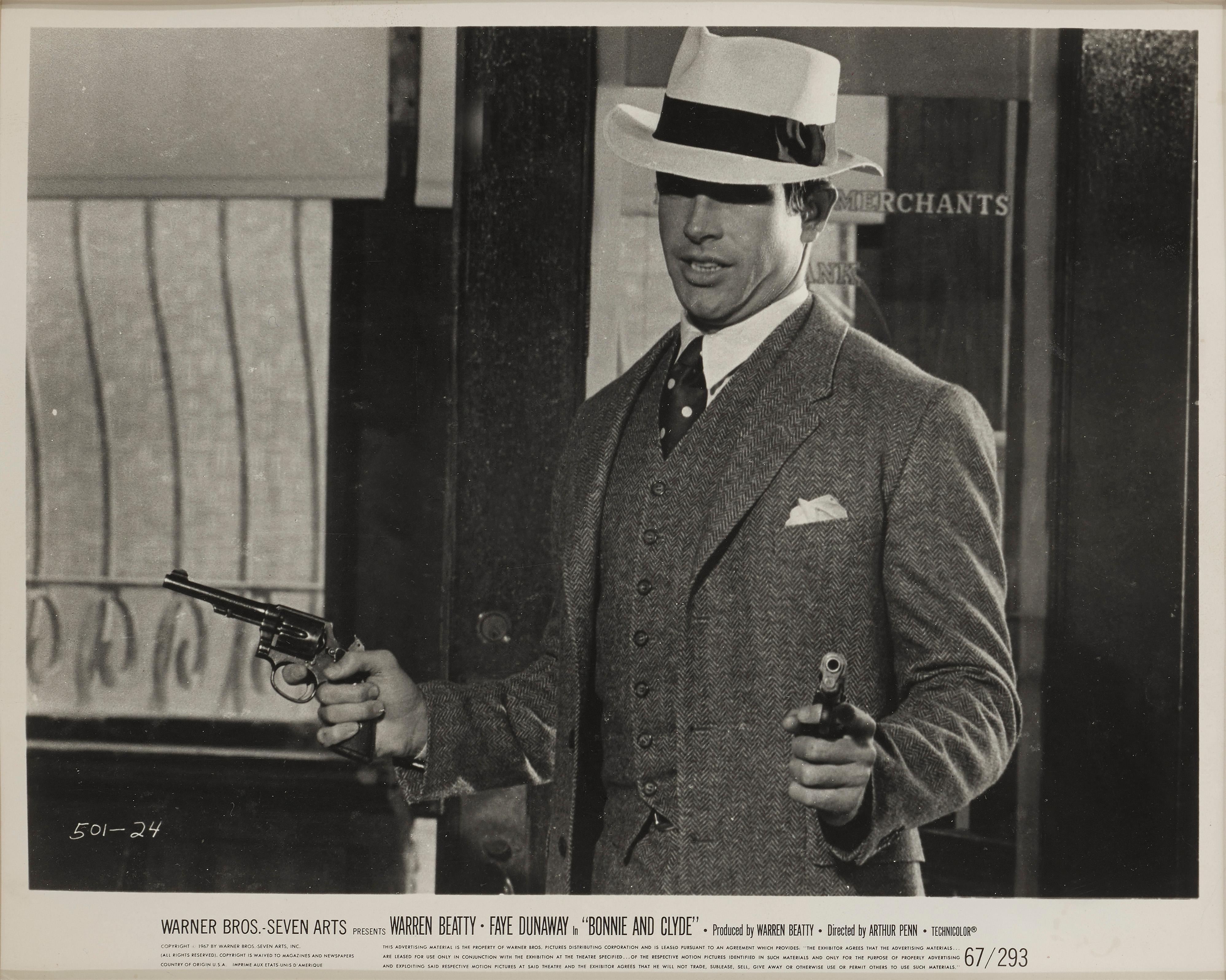Original US photographic production still still from Warren Beatty and Faye Dunaway's 1967 crime romance directed by
Arthur Penn.
The piece is conservation framed with UV Plexi-glass.
The size given is before framing the framed size is 13 3/4 x 15