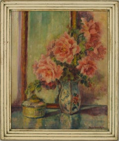 Roses with Vase Still Life by Bonnie Beach Ryan 