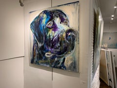 Ace by Bonnie B. Cooke Contemporary Oil on Canvas Dog Painting