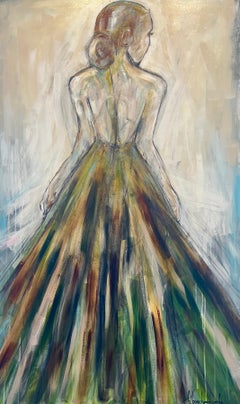 Green Lady by Bonnie B. Cooke, Contemporary Oil on Canvas Figure Painting