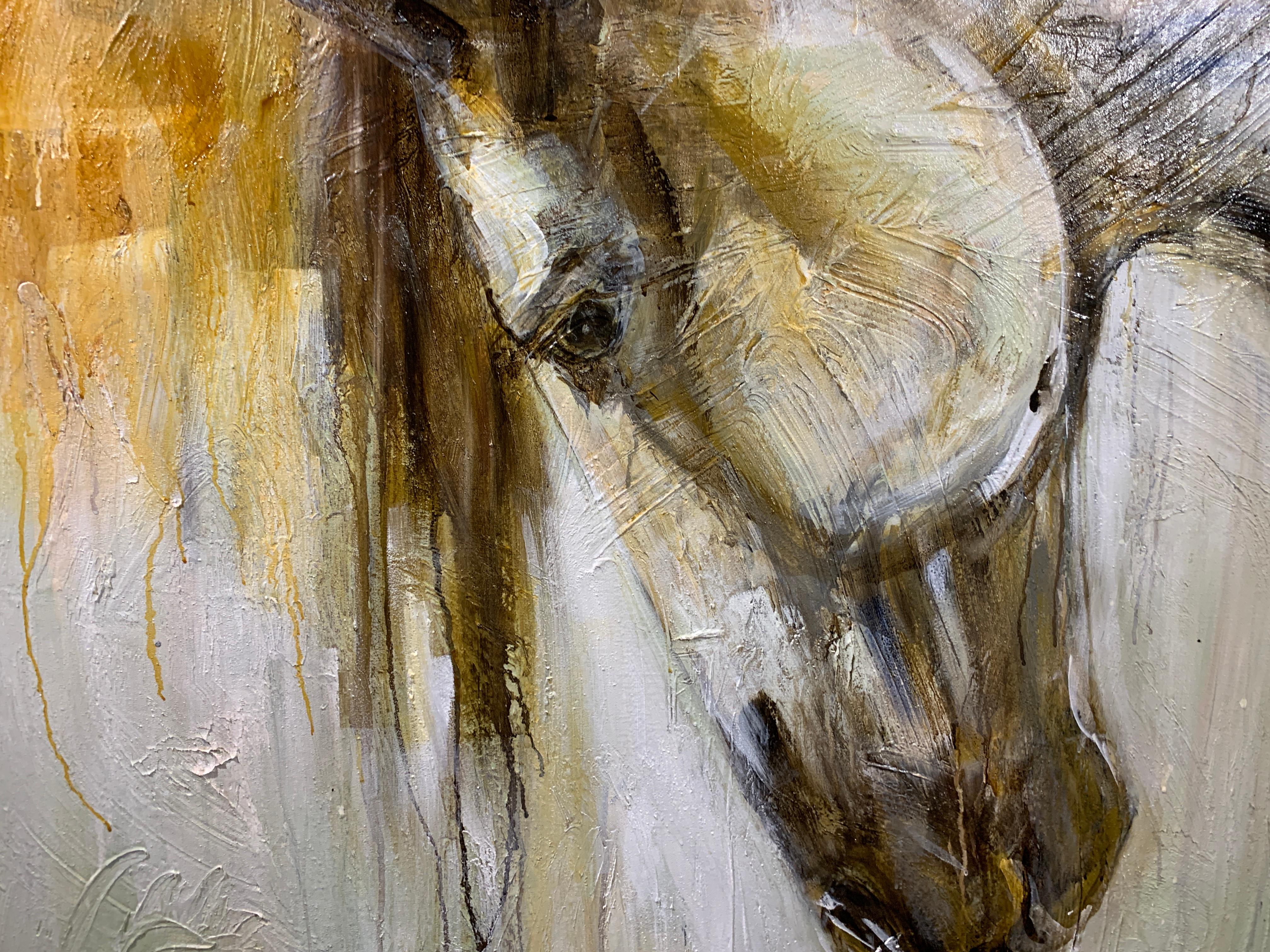Lucy by Bonnie Beauchamp-Cooke, Large Mixed Media on Canvas Horse Painting 2