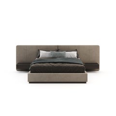 Contemporary bed, upholstered with a customisable fabric by Laskasas