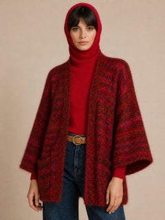 Bonnie Cashin 1970s Vintage Red Cashmere Cowl Neck Sweater Pullover