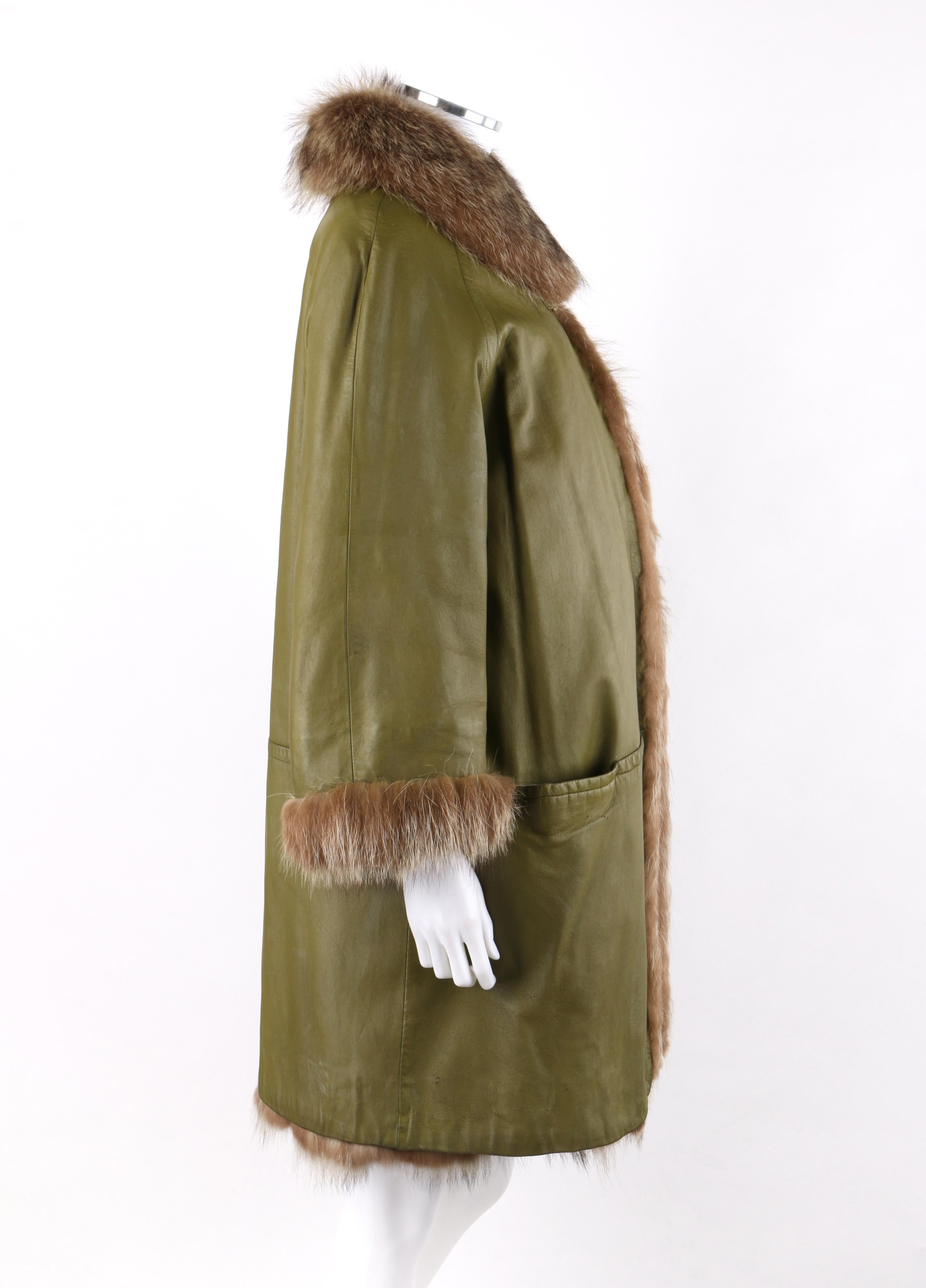 olive leather & fur