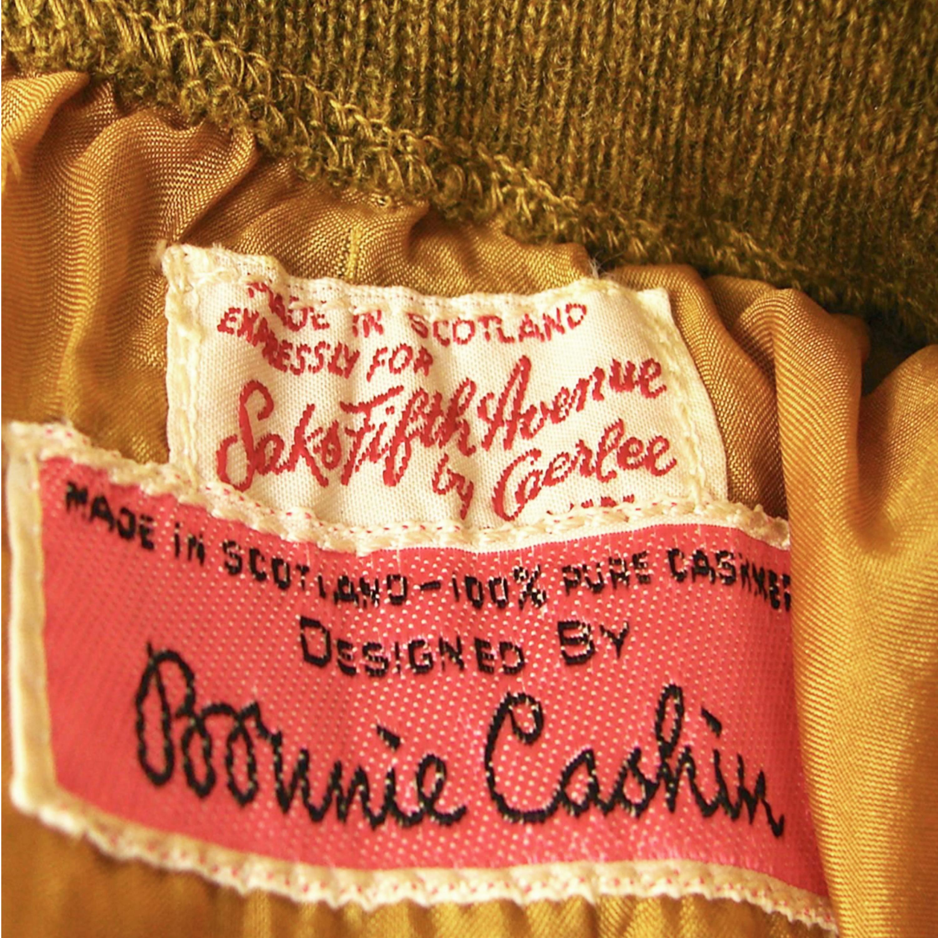 Bonnie Cashin Pull et jupe en cachemire 2pc Intarsia Knit Saks 1960s Rare en vente 4