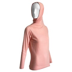 Pull en cachemire Bonnie Cashin avec col à capuche Madonna couleur pêche, rare et vintage