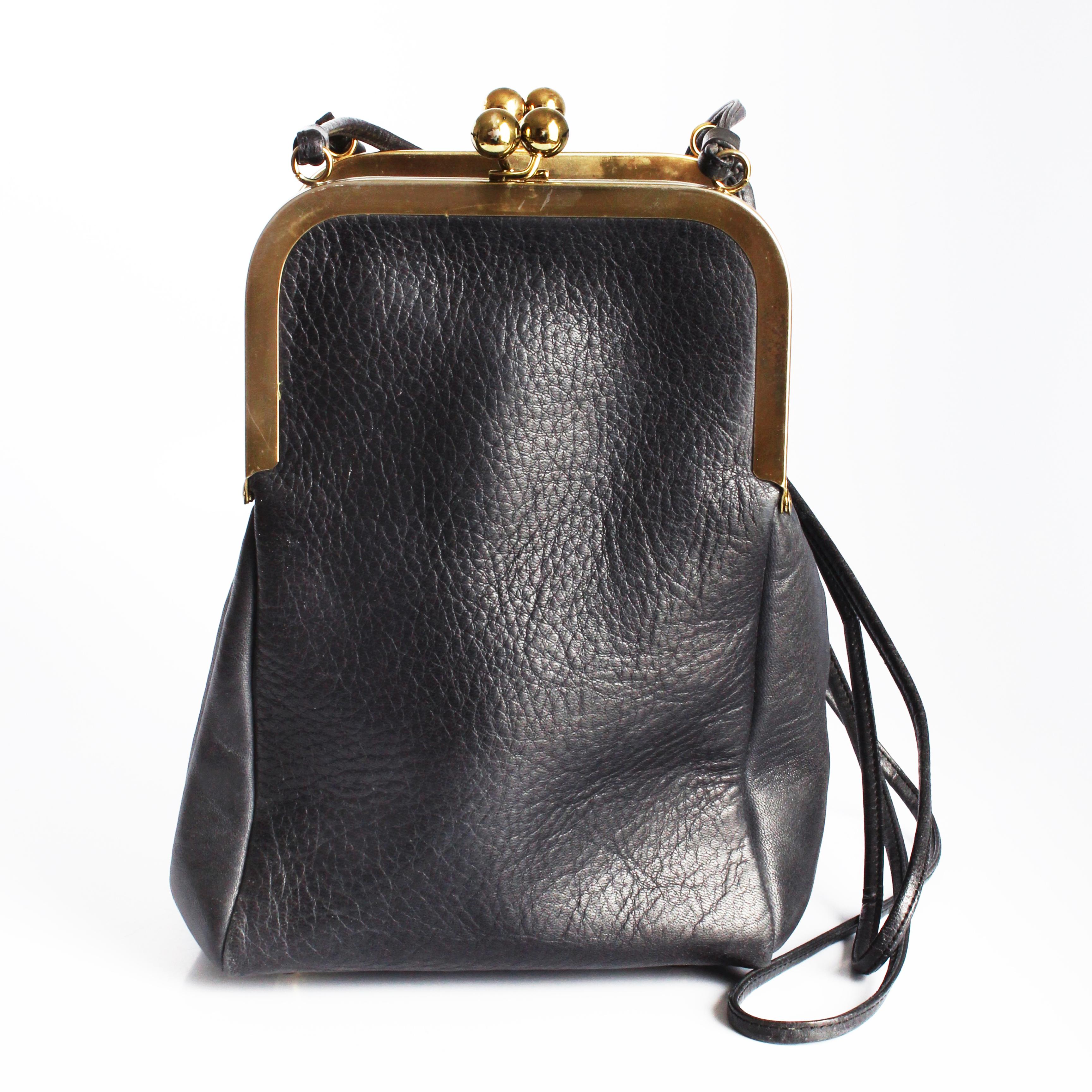 Bonnie Cashin Coach Bag Swinger Black Double Header Shoulder Bag + New Hangtag For Sale 4