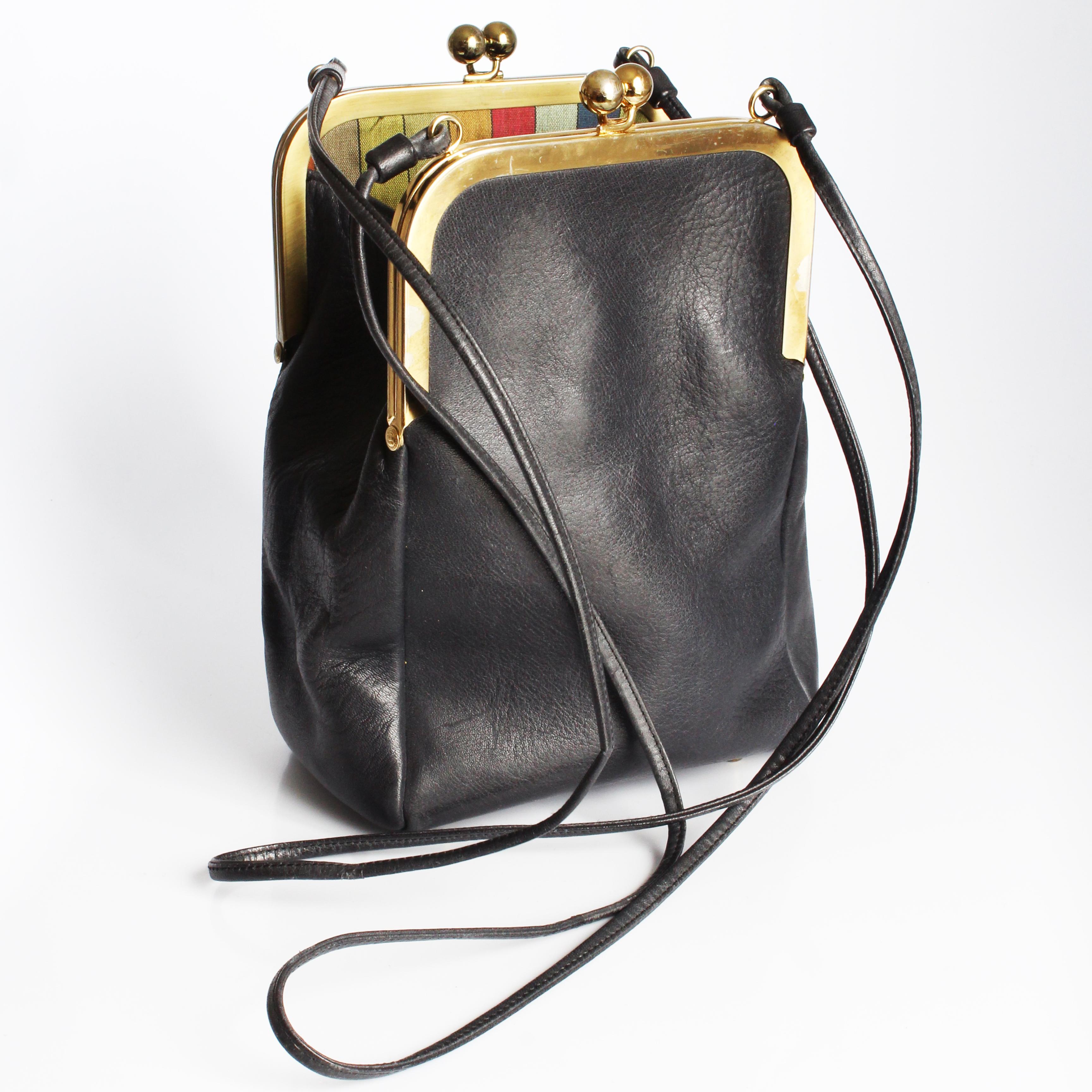 Bonnie Cashin Coach Bag Swinger Black Double Header Shoulder Bag + New Hangtag For Sale 2