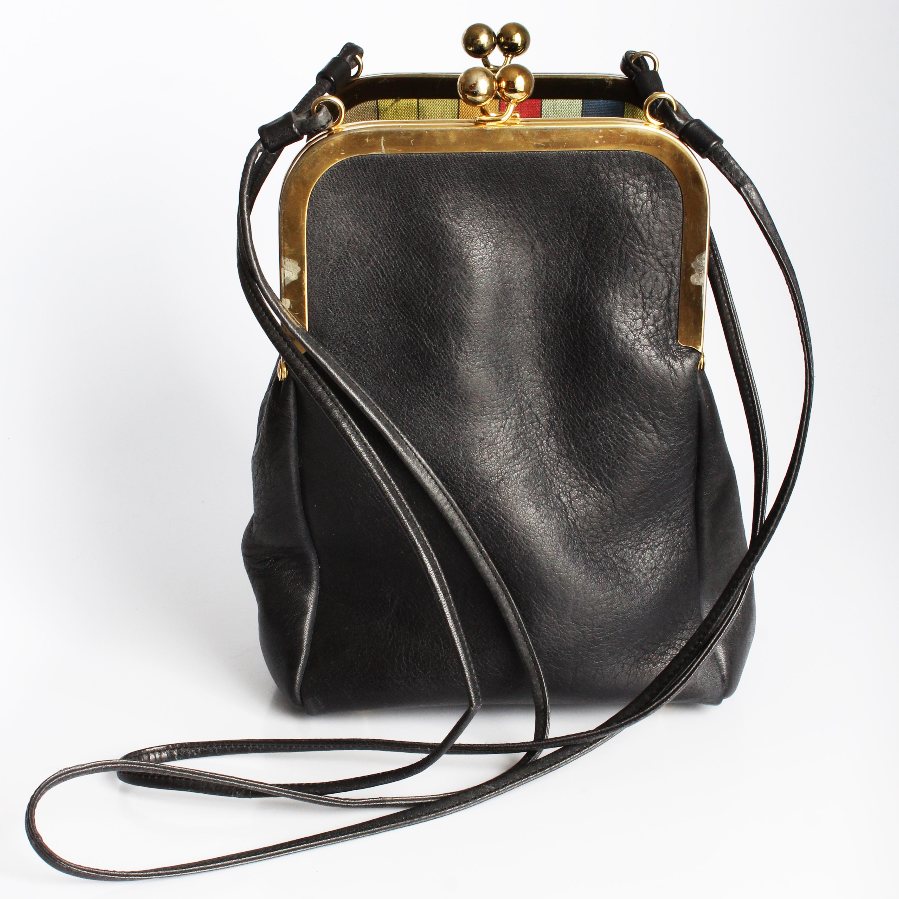 Bonnie Cashin Coach Bag Swinger Black Double Header Shoulder Bag + New Hangtag For Sale 5