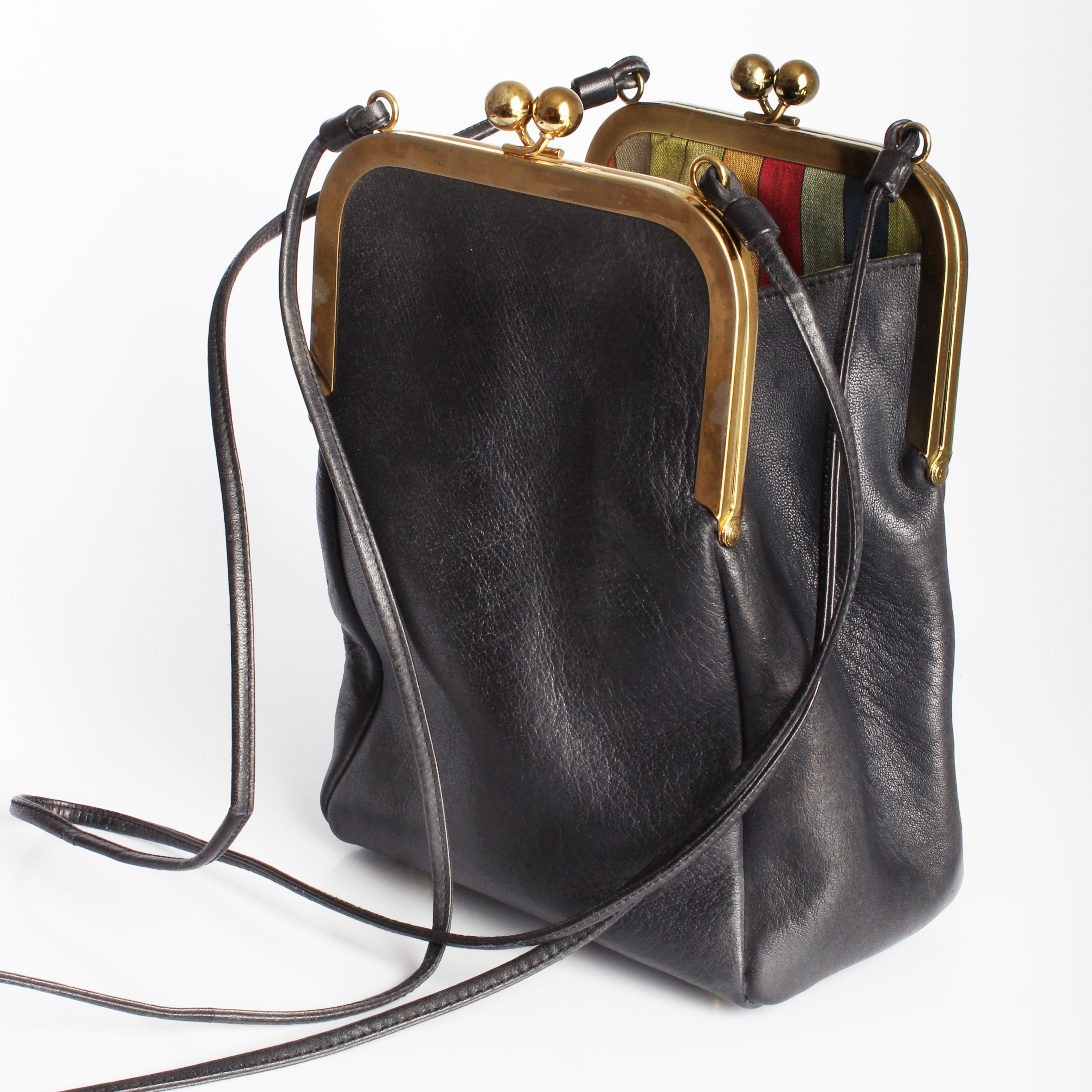 Bonnie Cashin Coach Bag Swinger Black Double Header Shoulder Bag + New Hangtag For Sale 6