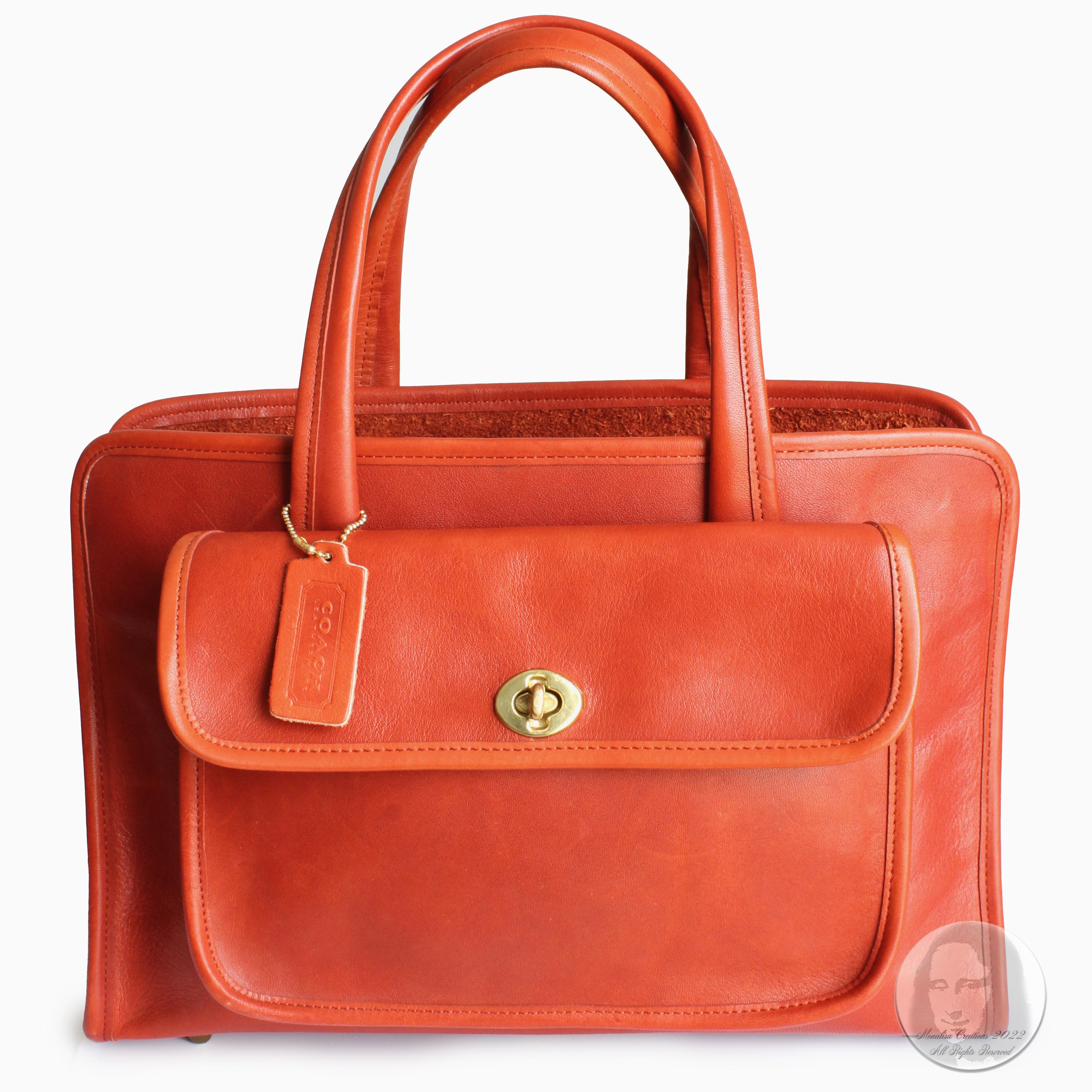 Bonnie Cashin Coach Safari Bag Large Double Pocket Tote Bag Rust Leather Vintage 3