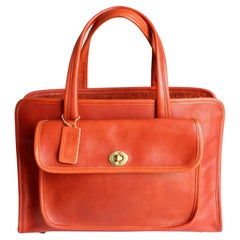 Bonnie Cashin Coach Safari Bag Large Double Pocket Tote Bag Rust Leather Vintage