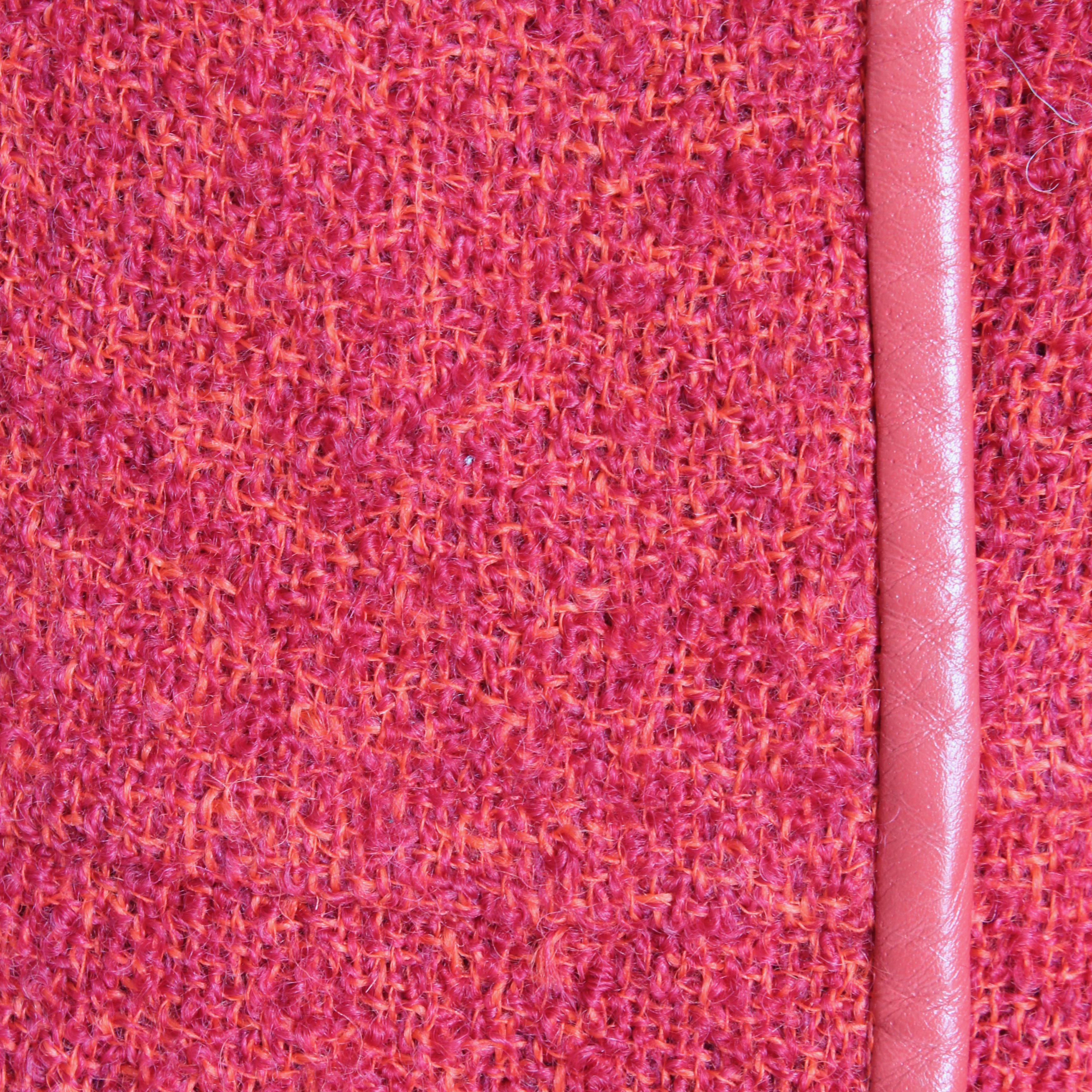 Bonnie Cashin Coat Skirt Suit 2pc Set Cherry Boucle Wool Leather Trim Vintage For Sale 3