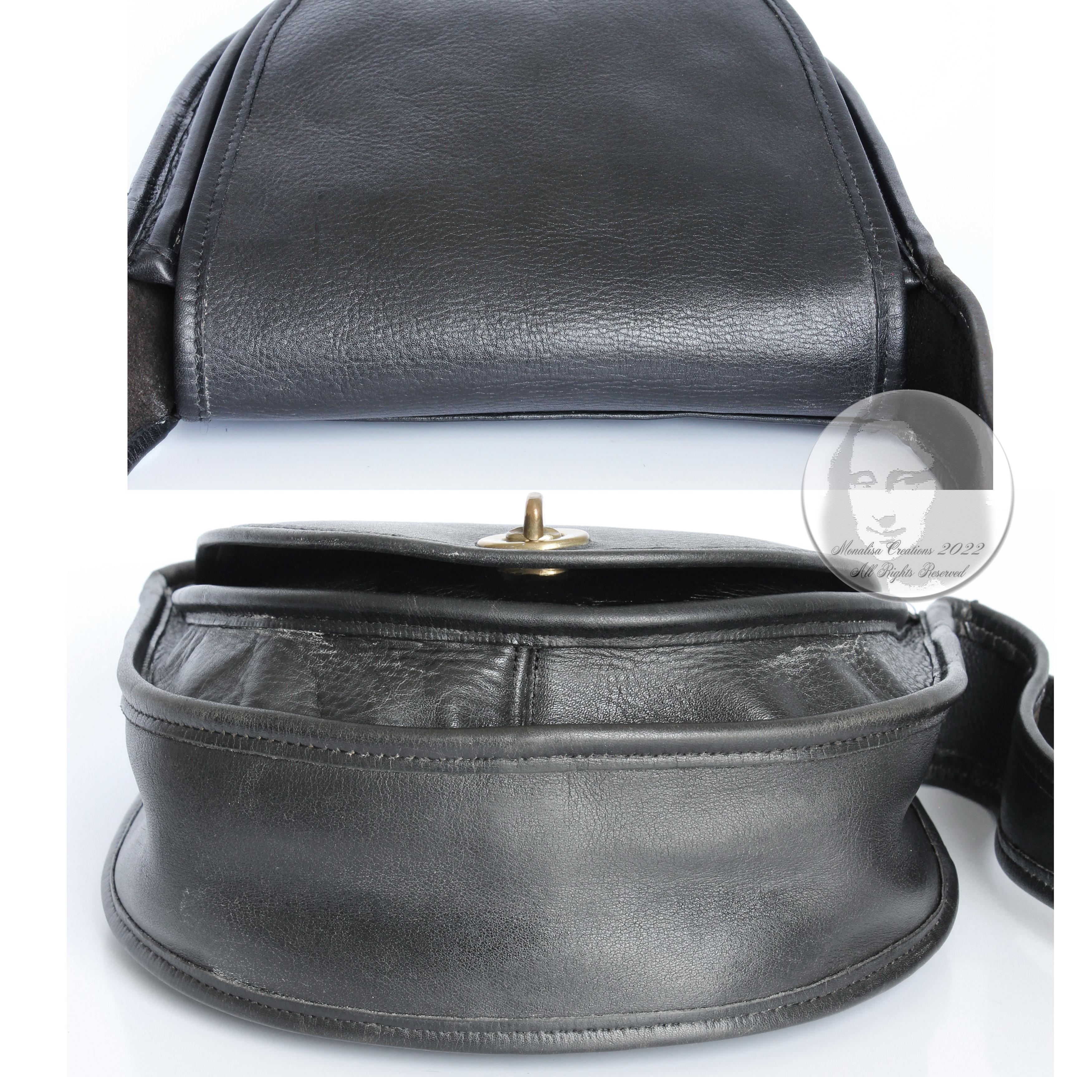 Bonnie Cashin Era Coach Bag Kangaroo Shoulder Bag Black Leather Vintage 70s 3