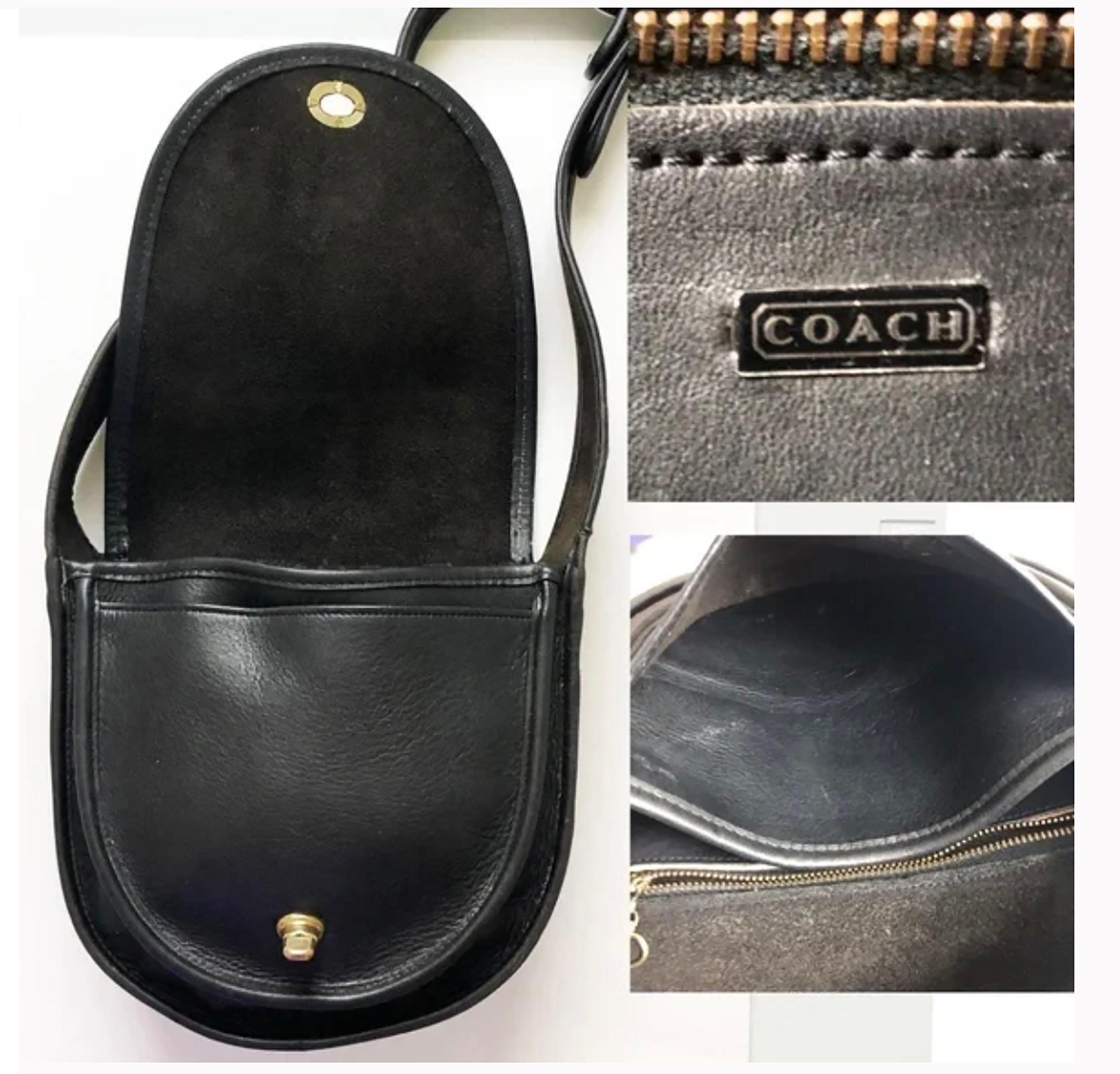 Bonnie Cashin Era Coach Bag Kangaroo Shoulder Bag Black Leather Vintage 70s 6