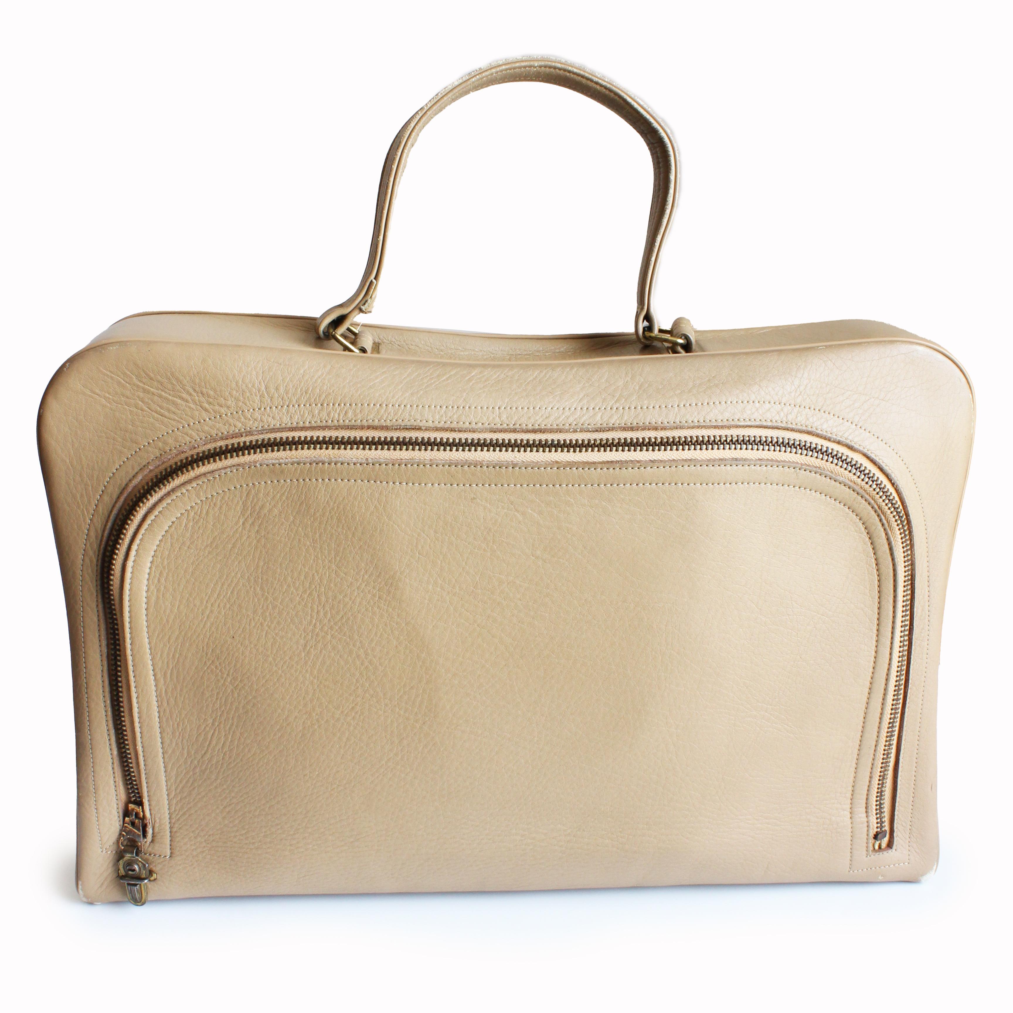 Bonnie Cashin for Coach Attache Bag Cashin Carry Tan Leather Rare Vintage 60s For Sale 3