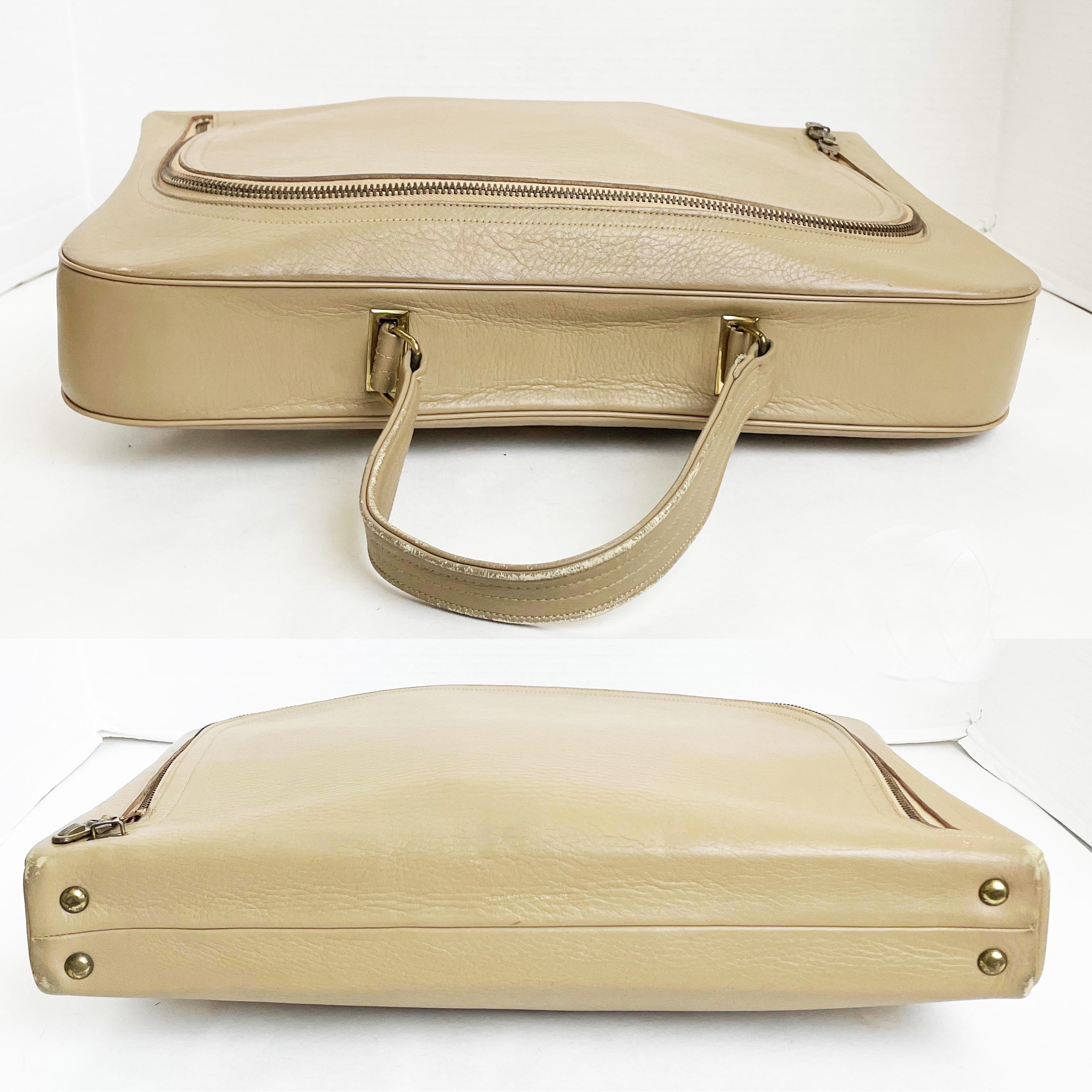 Bonnie Cashin for Coach Attache Bag Cashin Carry Tan Leather Rare Vintage 60s For Sale 5