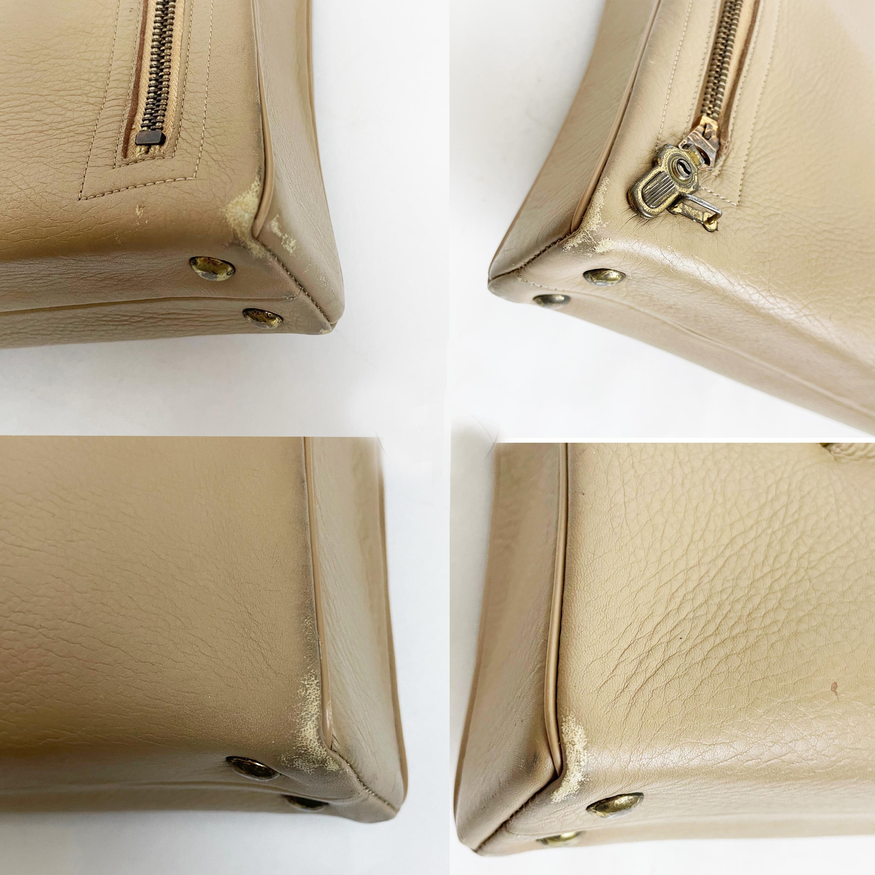 Bonnie Cashin for Coach Attache Bag Cashin Carry Tan Leather Rare Vintage 60s For Sale 6
