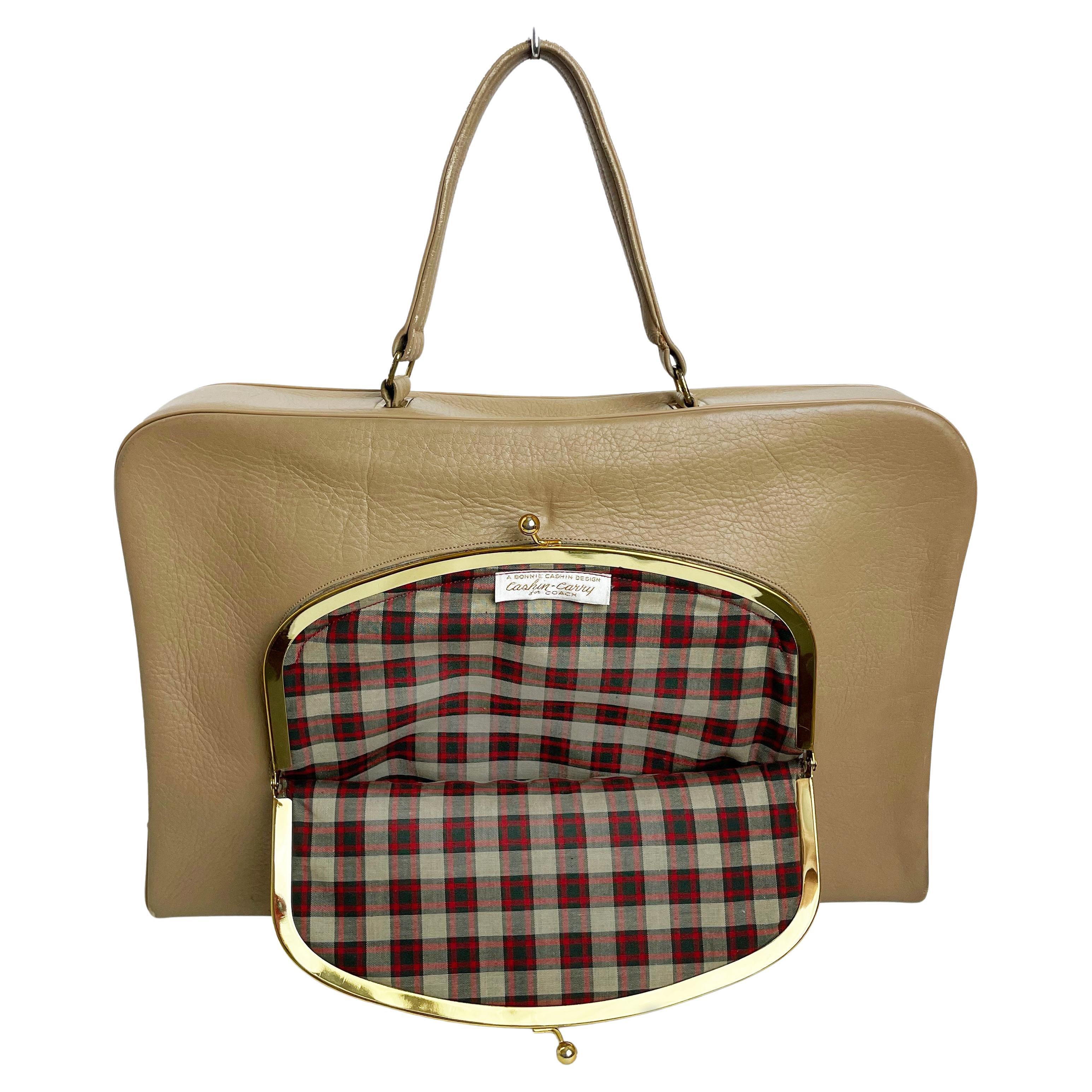 Bonnie Cashin for Coach Attache Bag Cashin Carry Tan Leather Rare Vintage 60s For Sale