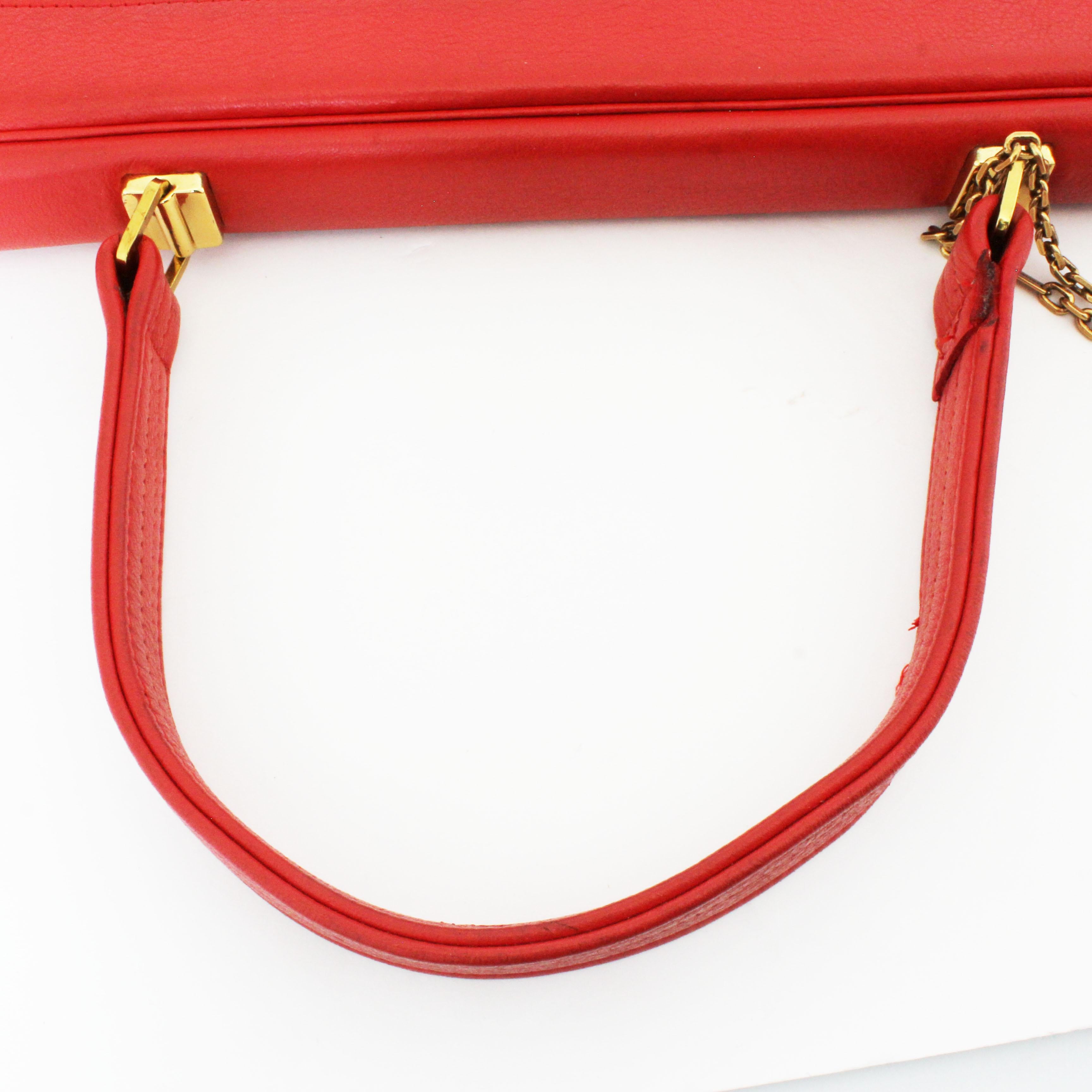 Bonnie Cashin for Coach Attache Bag Red Leather Briefcase Cashin Carry 60s  5