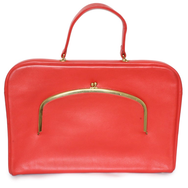 Bonnie Cashin for Coach Attache Bag Red Leather Briefcase Cashin Carry 60s  For Sale at 1stDibs