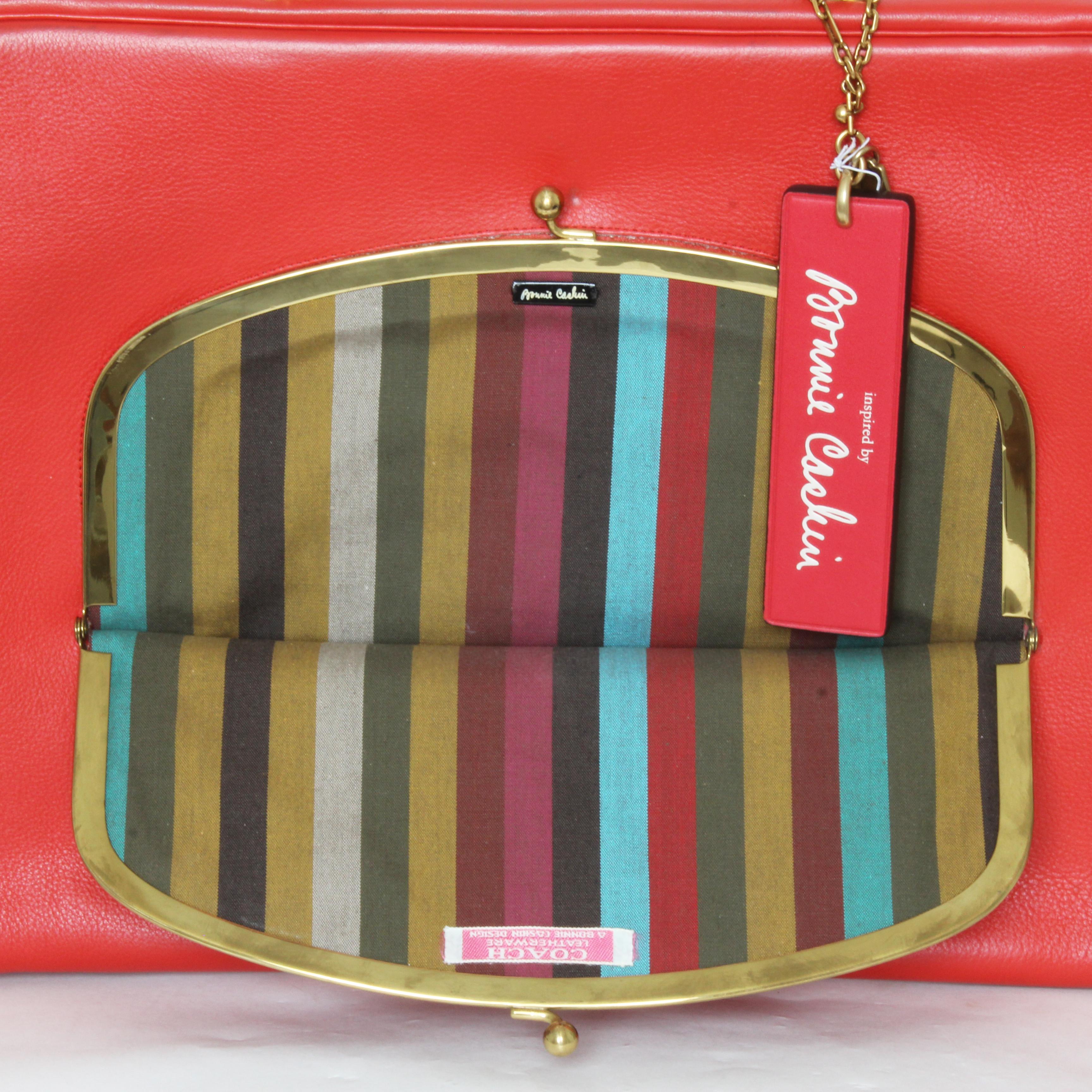 Women's or Men's Bonnie Cashin for Coach Attache Bag Red Leather Briefcase Cashin Carry 60s  For Sale