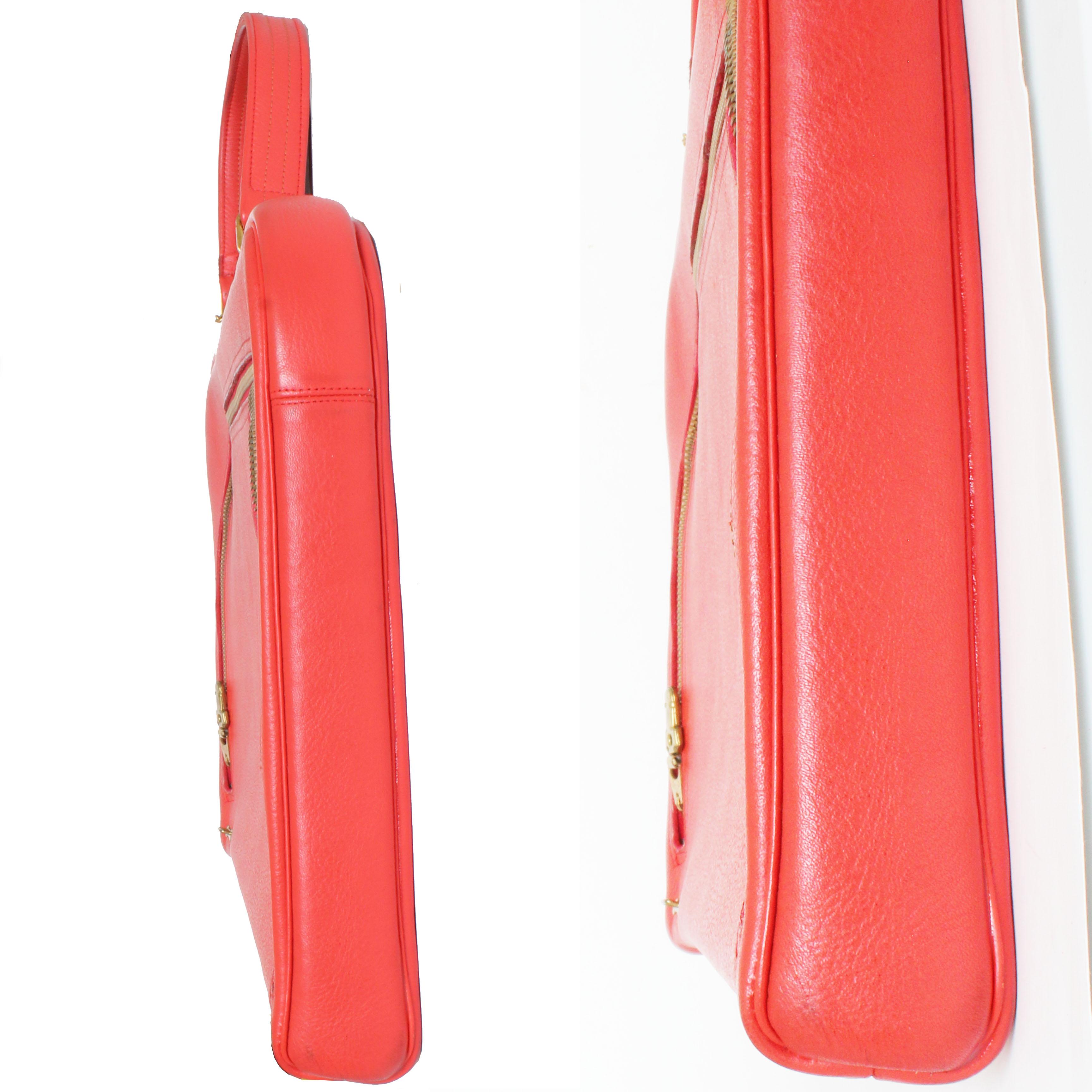 Bonnie Cashin for Coach Attache Bag Red Leather Briefcase Cashin Carry 60s  For Sale 2