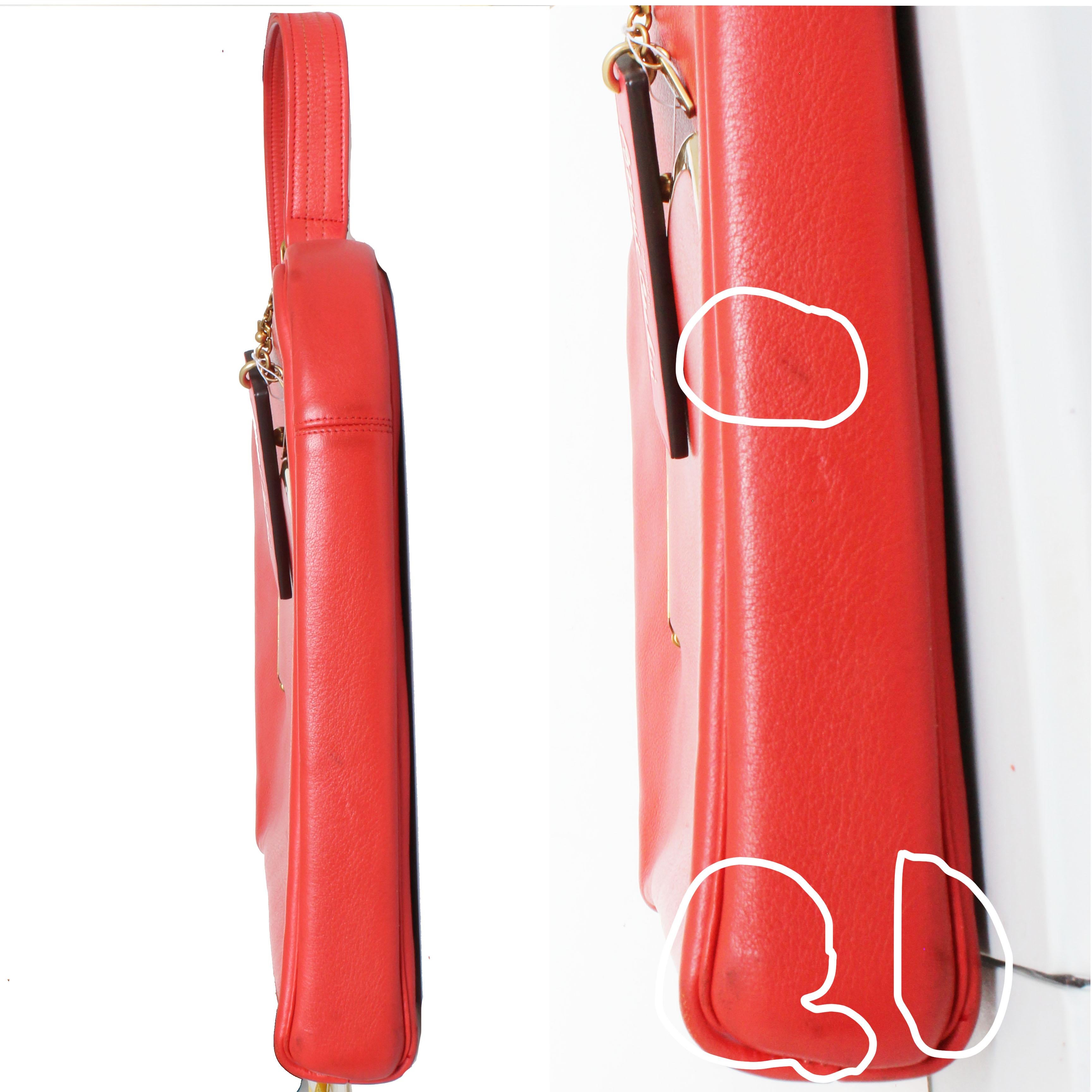 Bonnie Cashin for Coach Attache Bag Red Leather Briefcase Cashin Carry 60s  For Sale 3